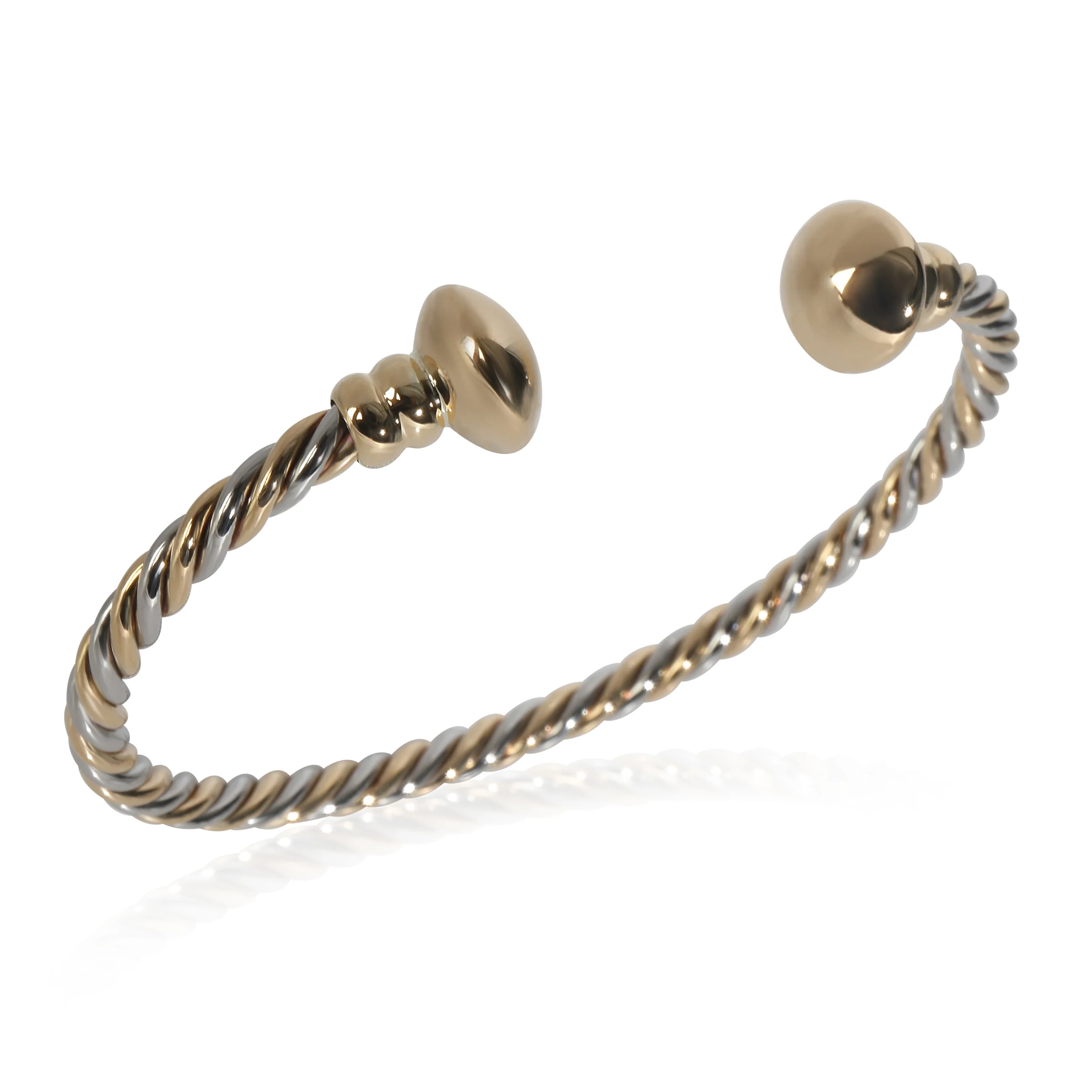 Yellow Gold & Steel Vintage Torque Bracelet - Image 6