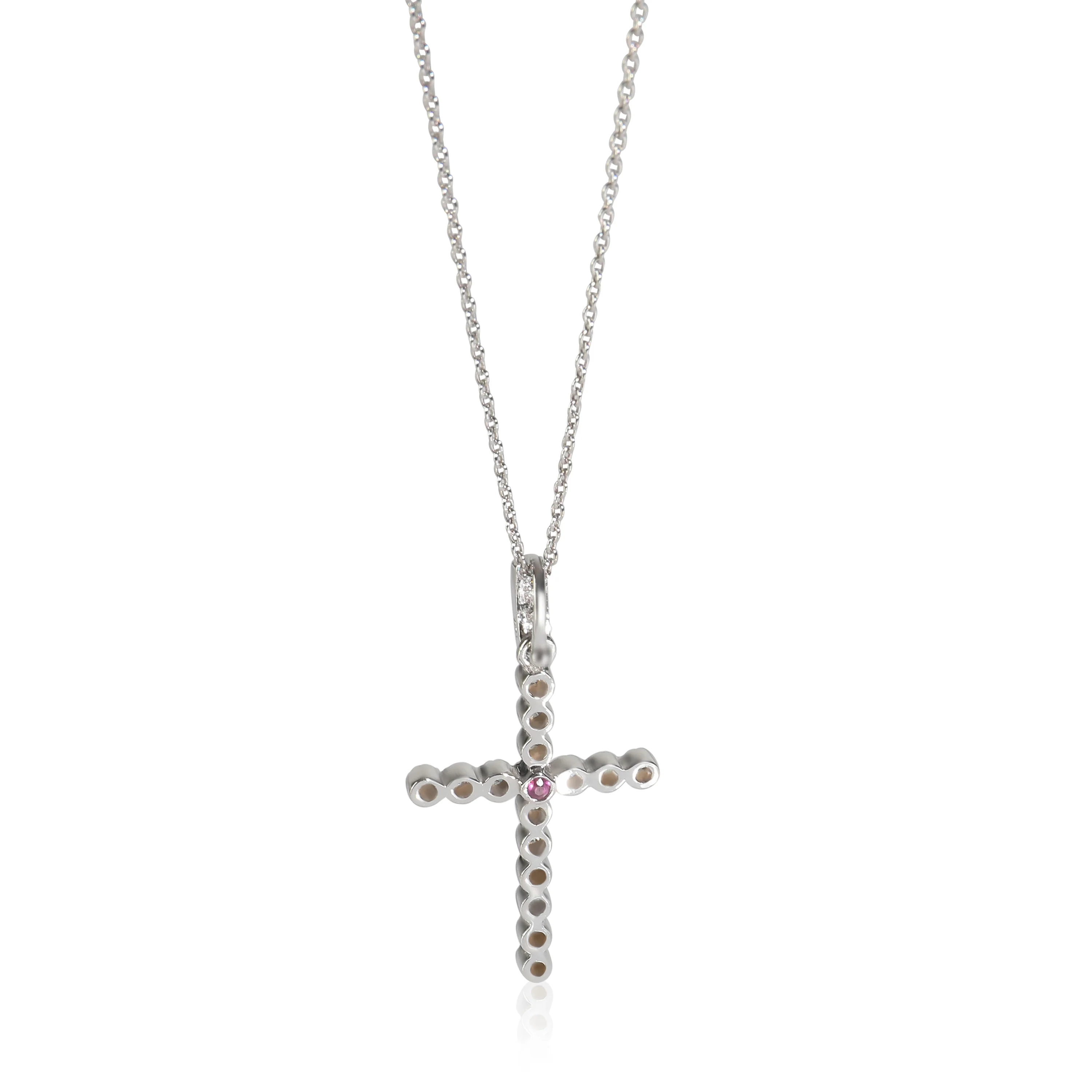 White Gold Diamond Cross Pendant - Image 3