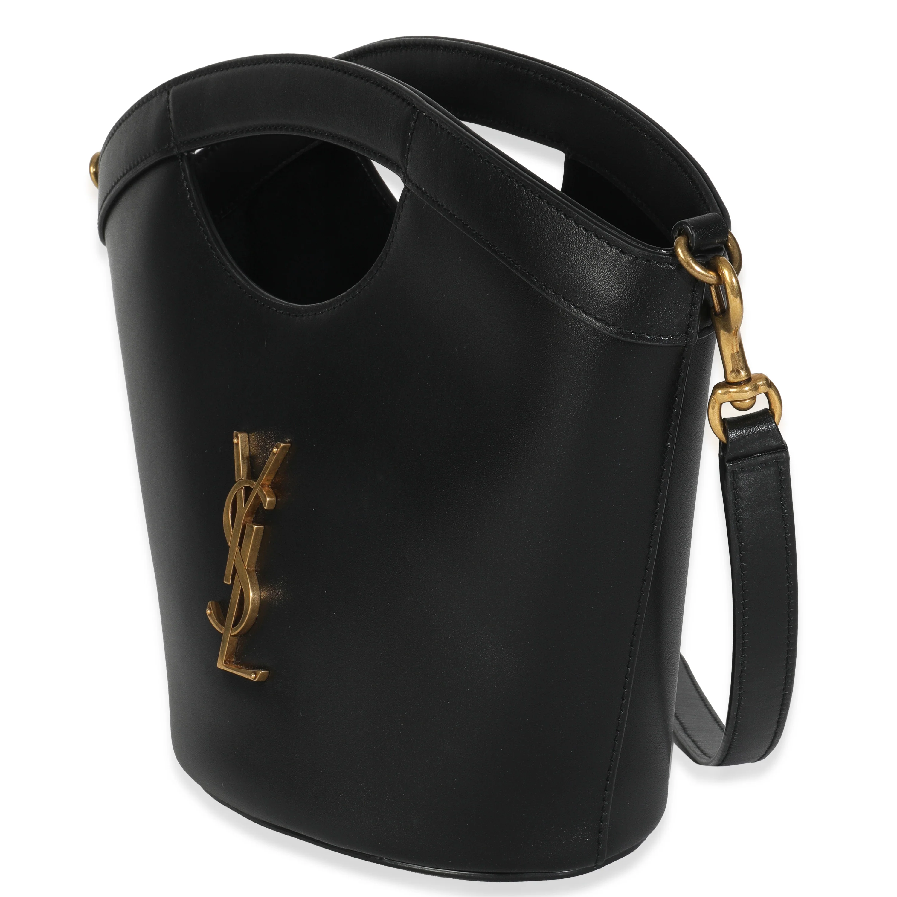 Black Smooth Leather Mini Celia Tote - Image 2