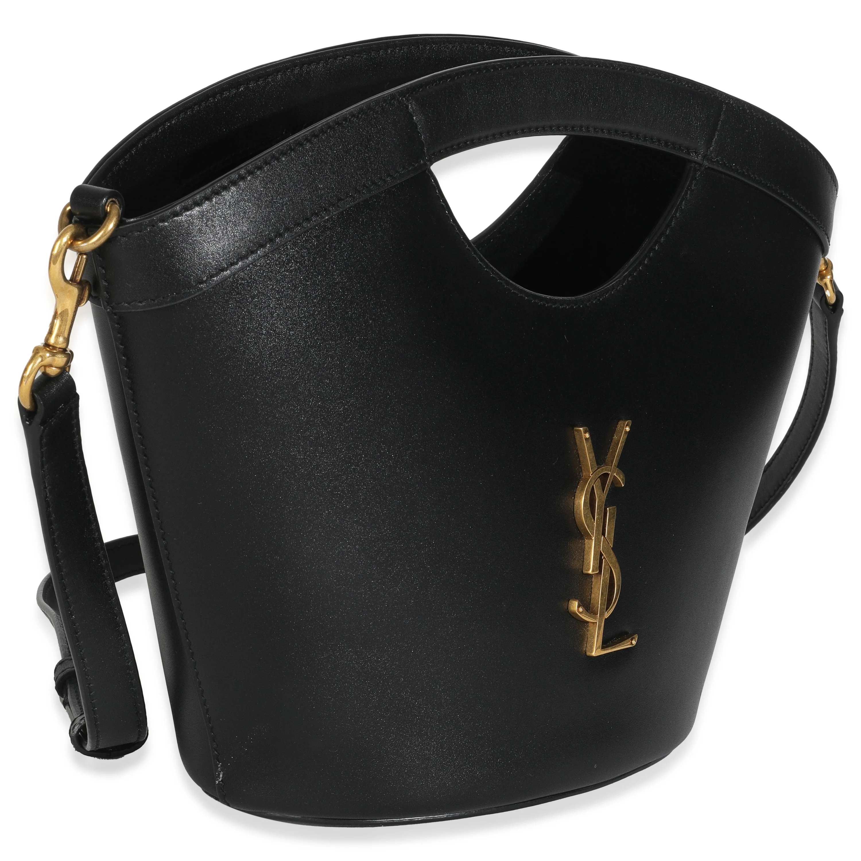 Black Smooth Leather Mini Celia Tote - Image 3