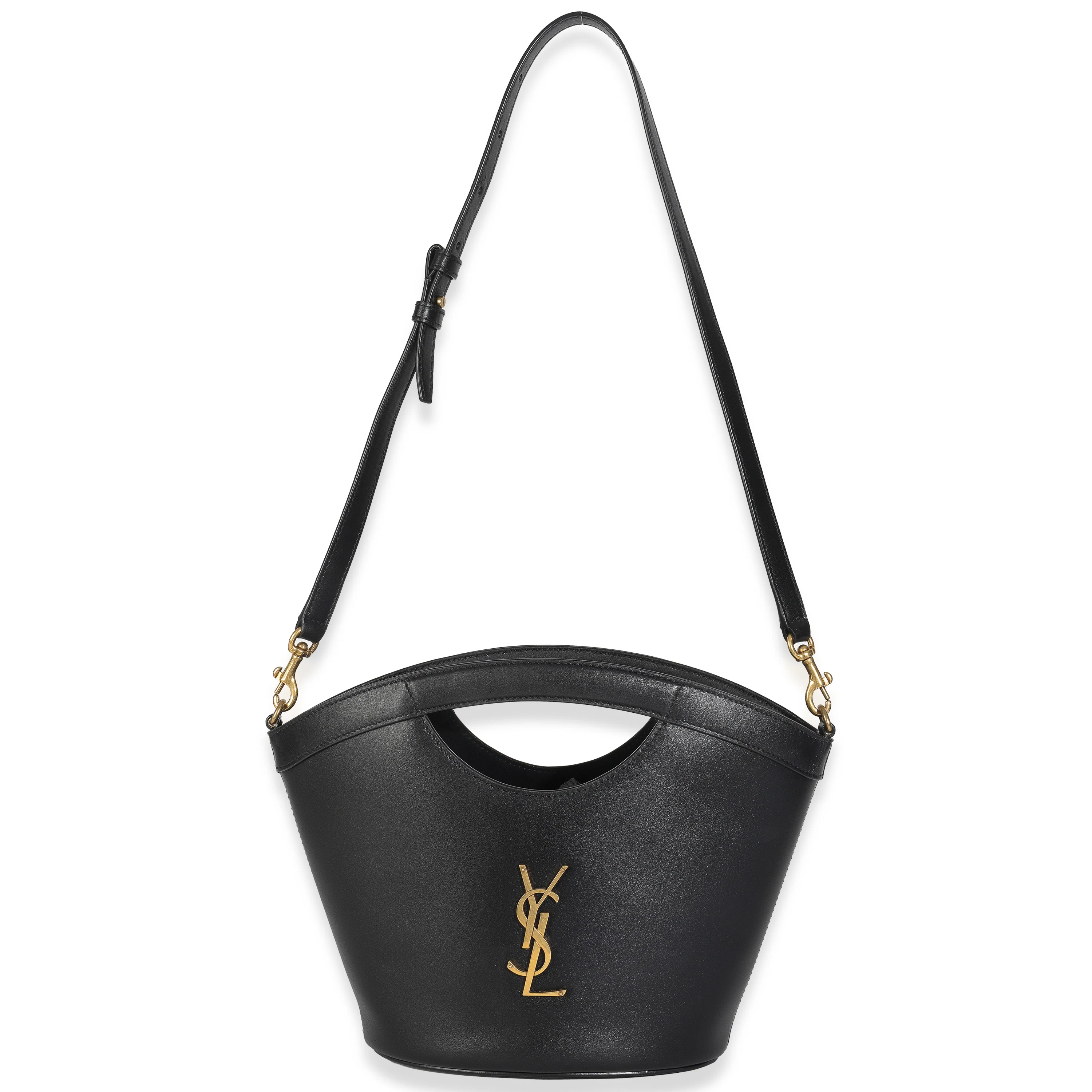 Black Smooth Leather Mini Celia Tote - Image 9