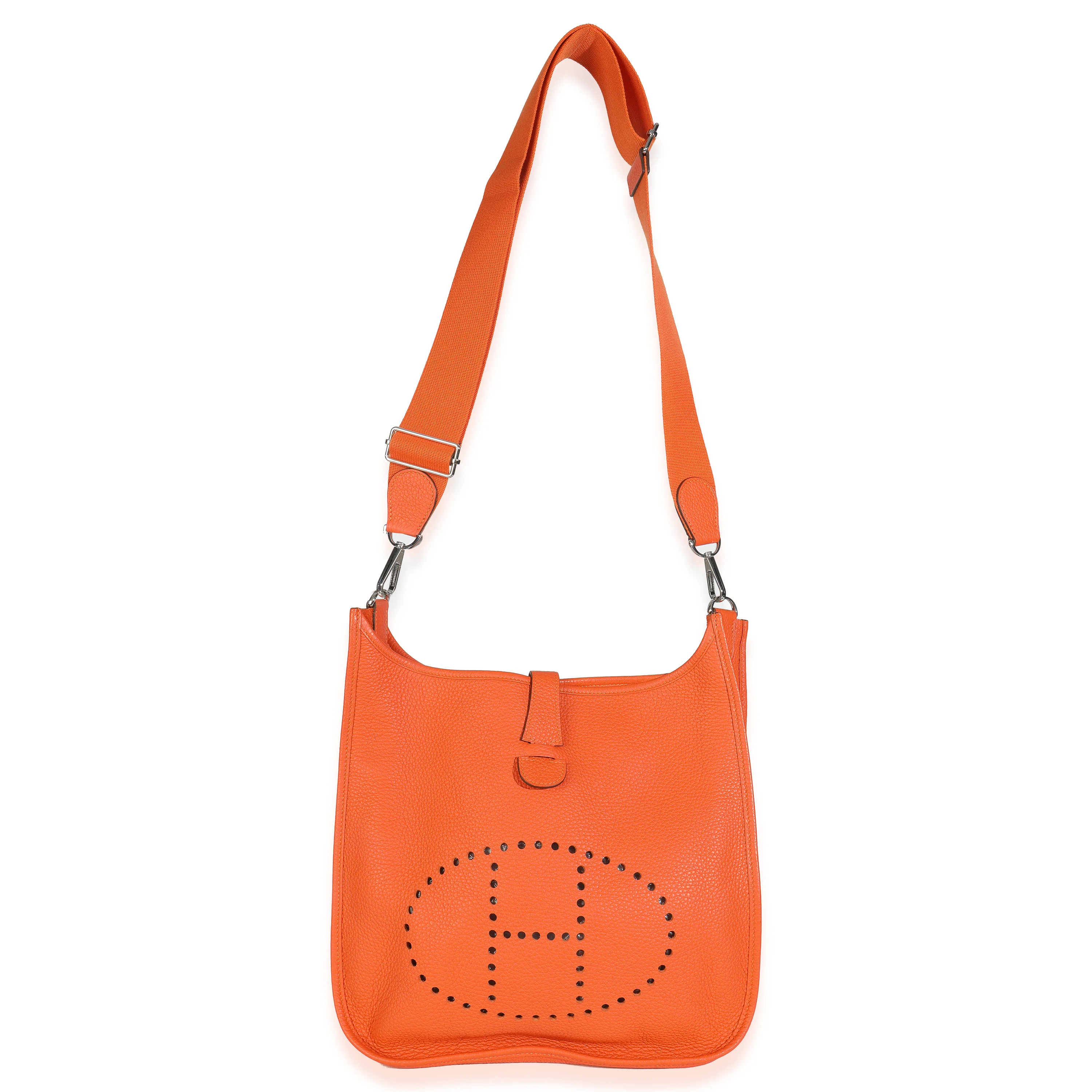 Orange Taurillon Clemence Evelyne III GM PHW - Image 8