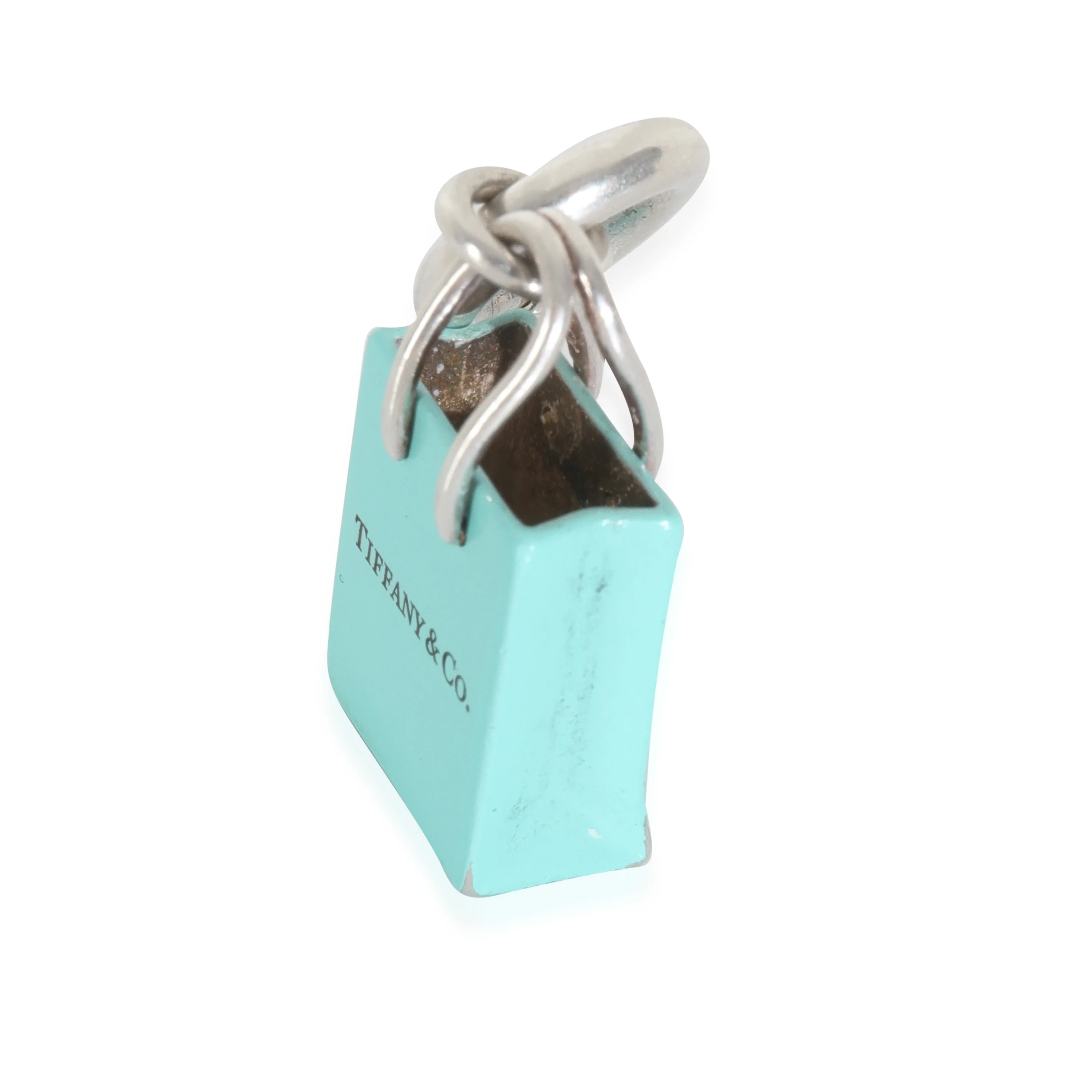 Sterling Silver  Enamel Shopping Bag Charm - Image 2