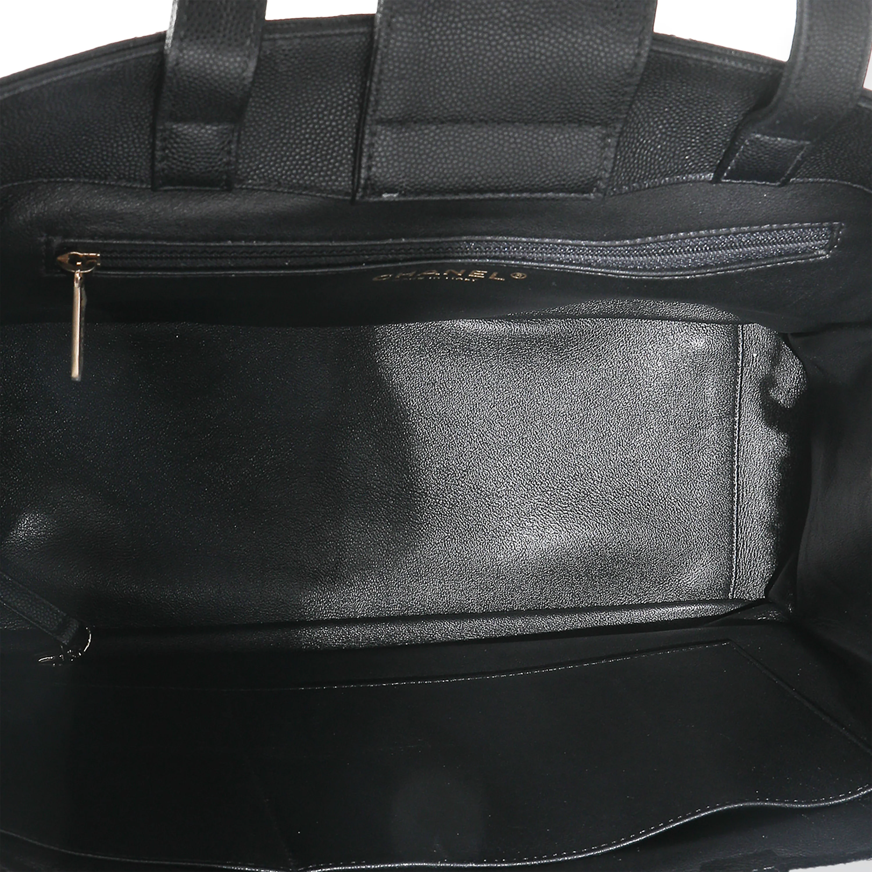 Black Quilted Caviar Medium Business Affinity Tote - Image 9