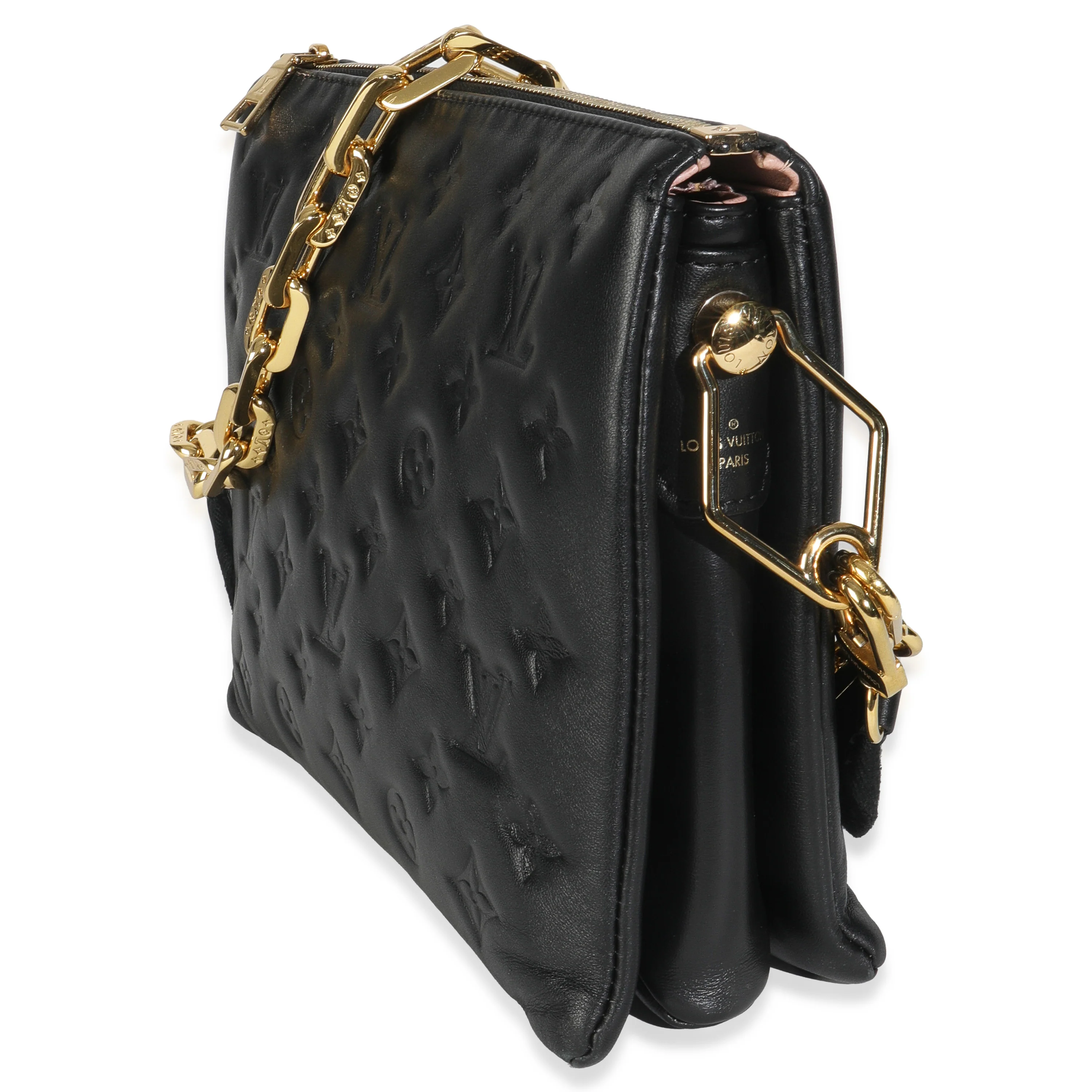 Black Monogram Embossed Lambskin Coussin PM - Image 2