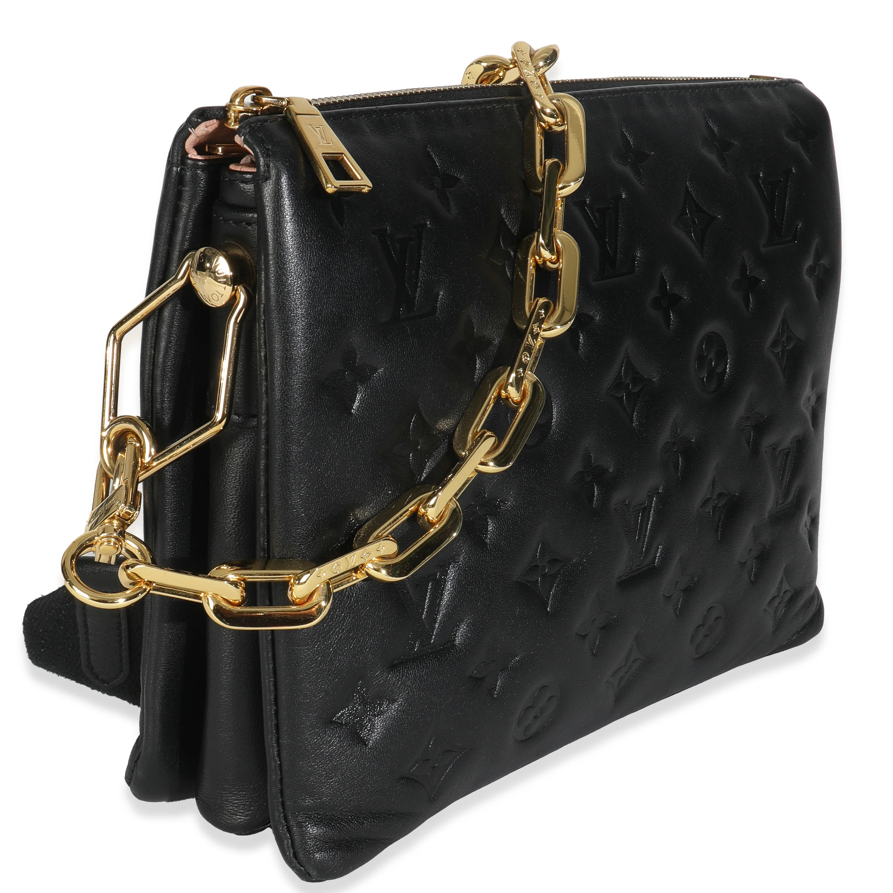 Black Monogram Embossed Lambskin Coussin PM - Image 3