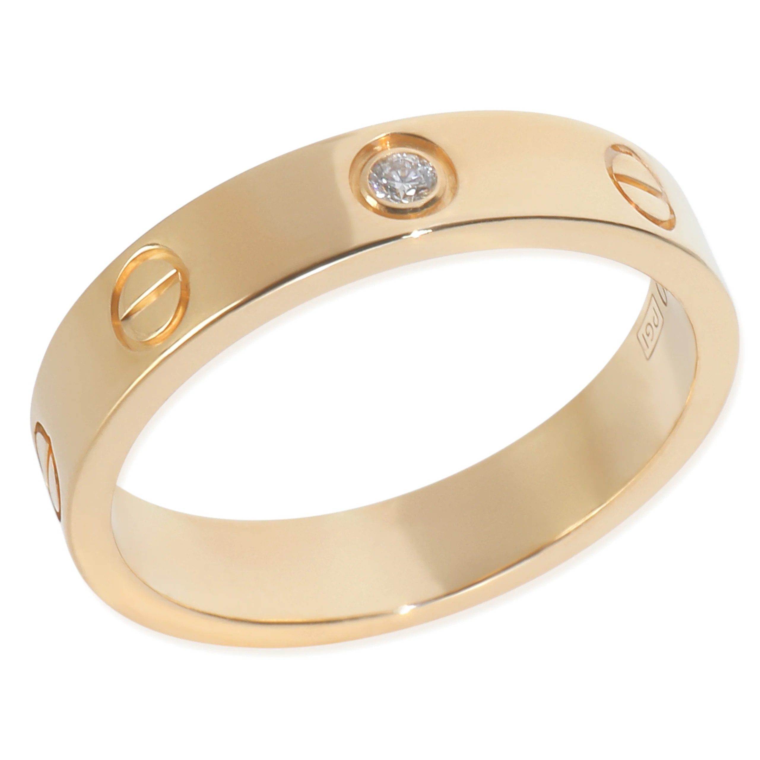 Yellow Gold Diamond Small Model Love Ring - Image 5