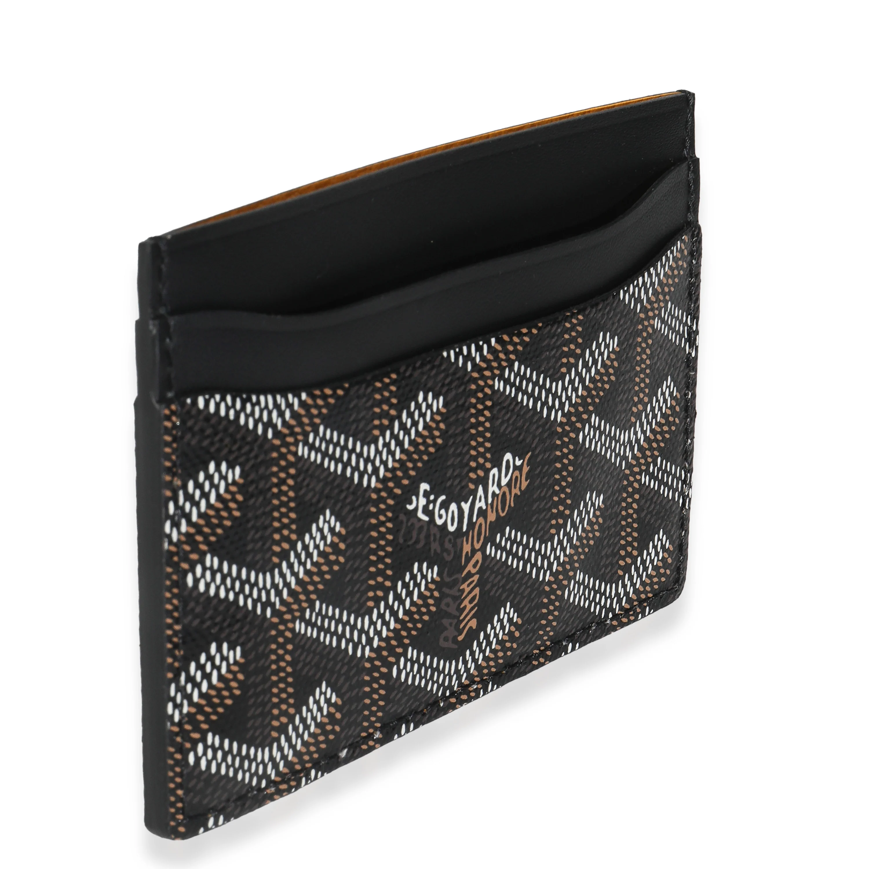 Black Goyardine Canvas Saint Sulpice Card Holder - Image 3