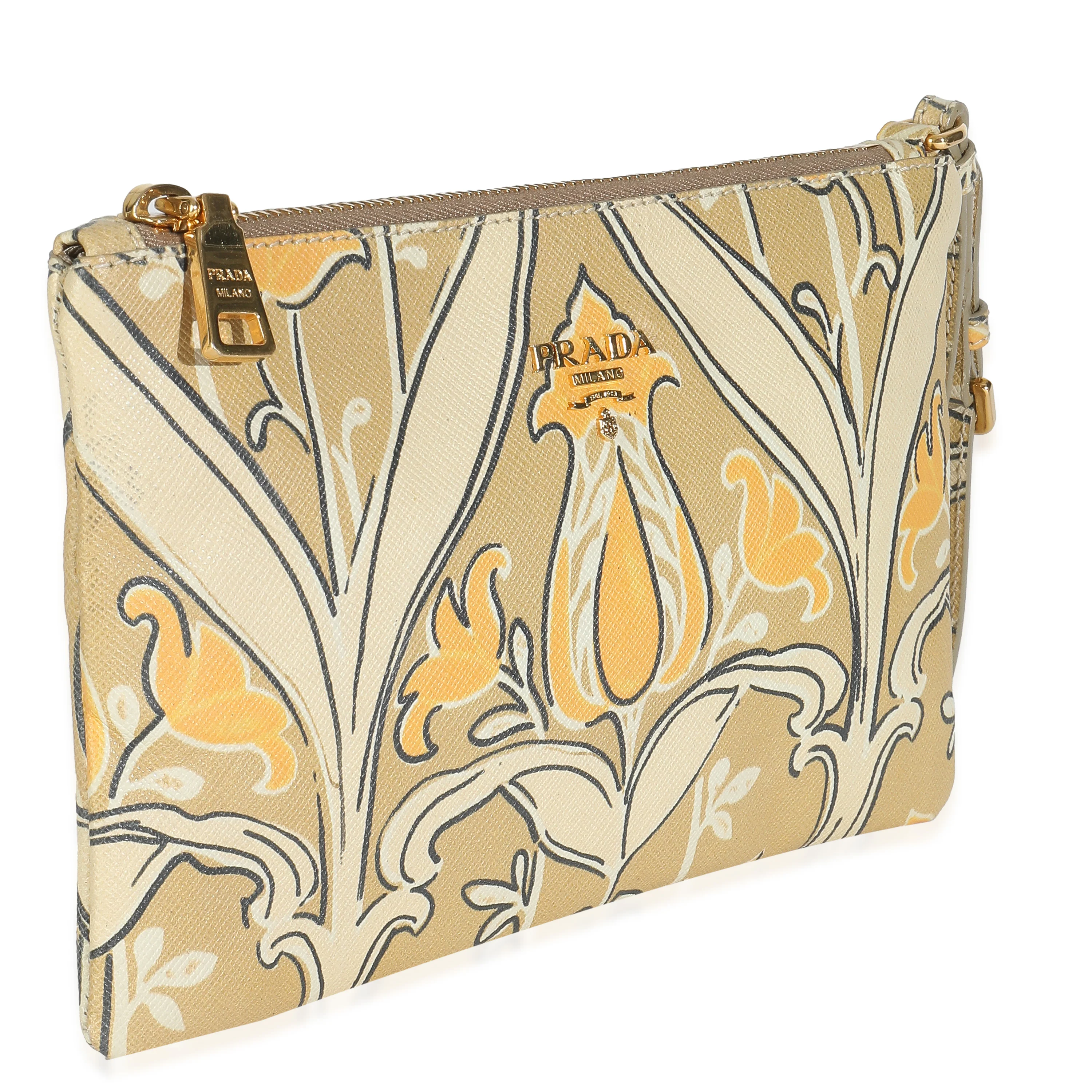 Yellow Signature Saffiano Tulip Clutch - Image 3