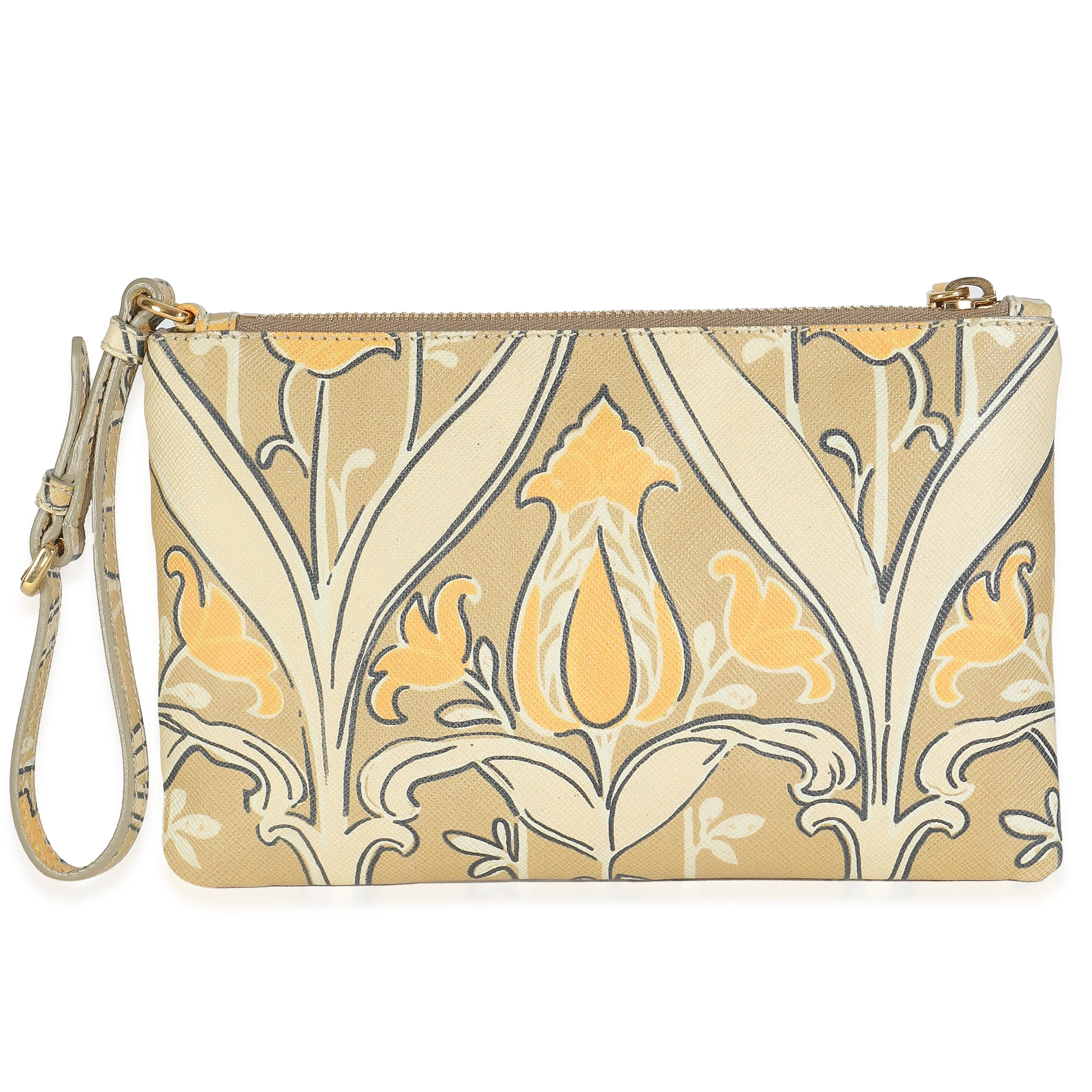 Yellow Signature Saffiano Tulip Clutch - Image 4