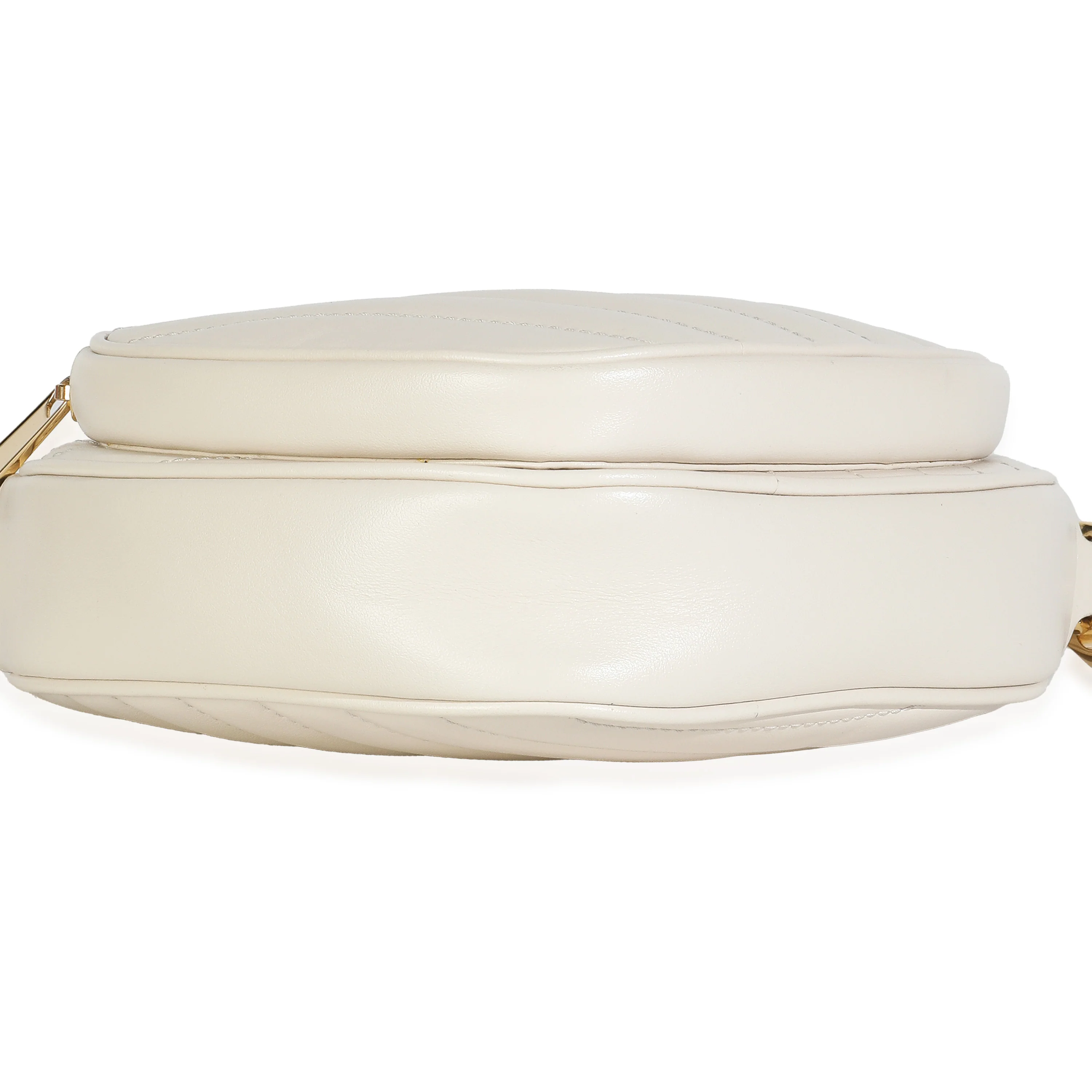 Mystic White Matelasse Calfskin Diagonal Mini Interlocking G Heart Bag - Image 5