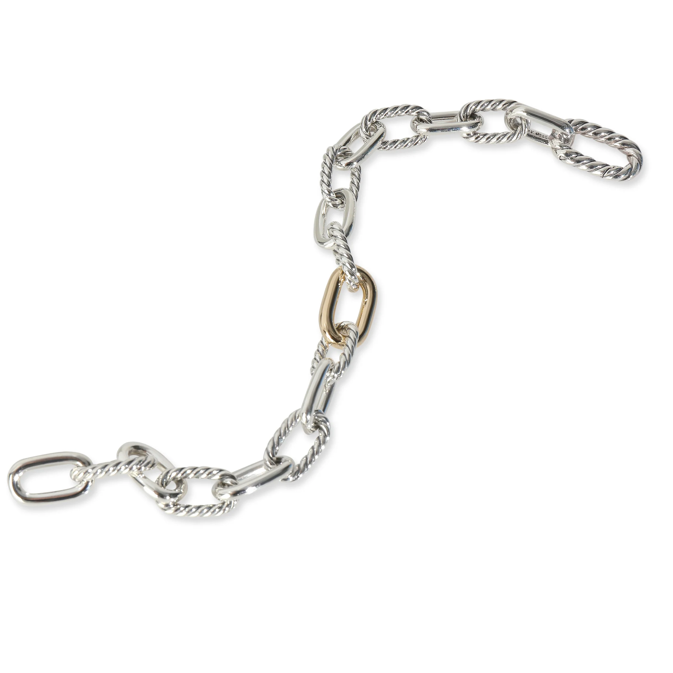Yellow Gold & Sterling Silver  Madison Link Bracelet - Image 3