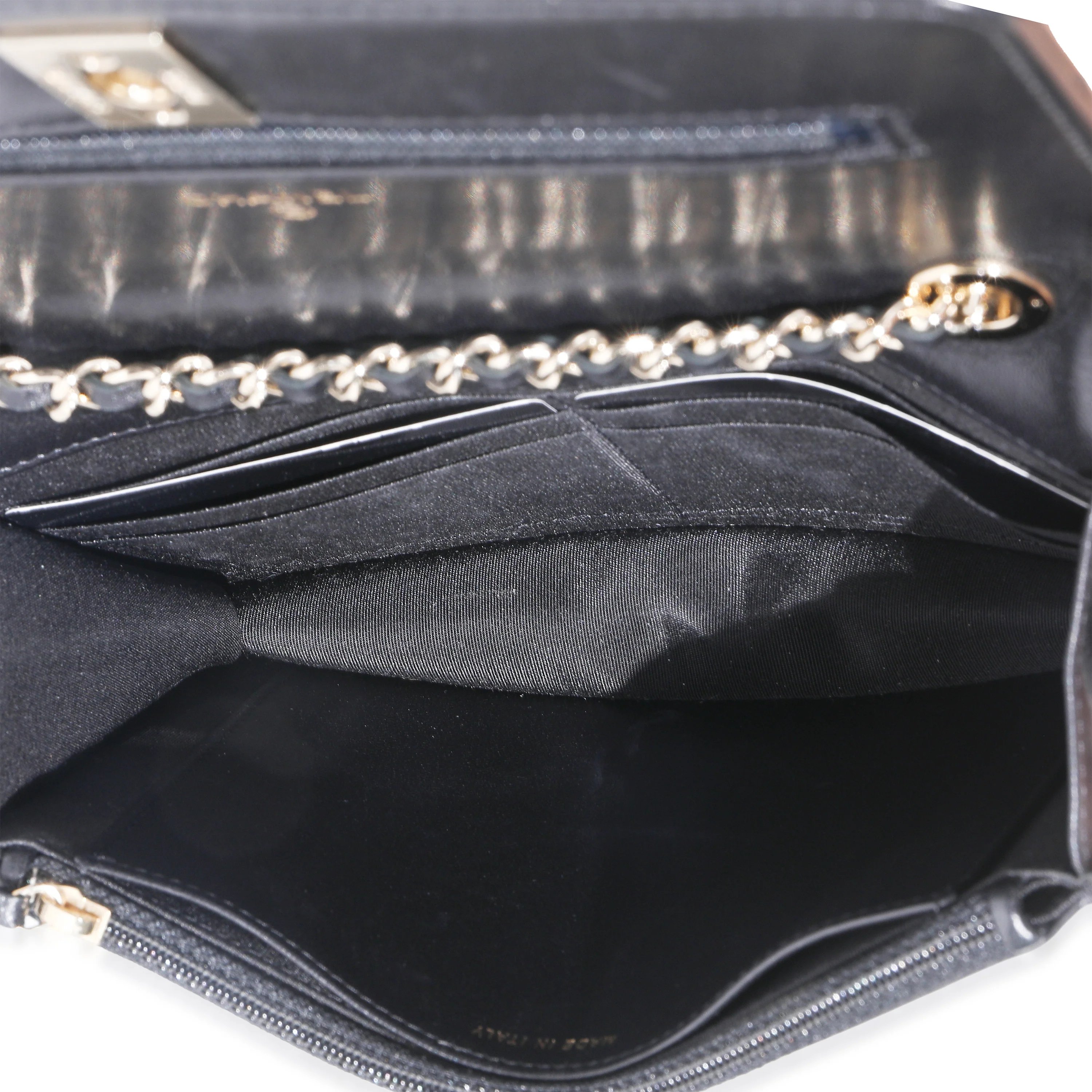 Black Quilted Lambskin Trendy Wallet On Chain - Image 9