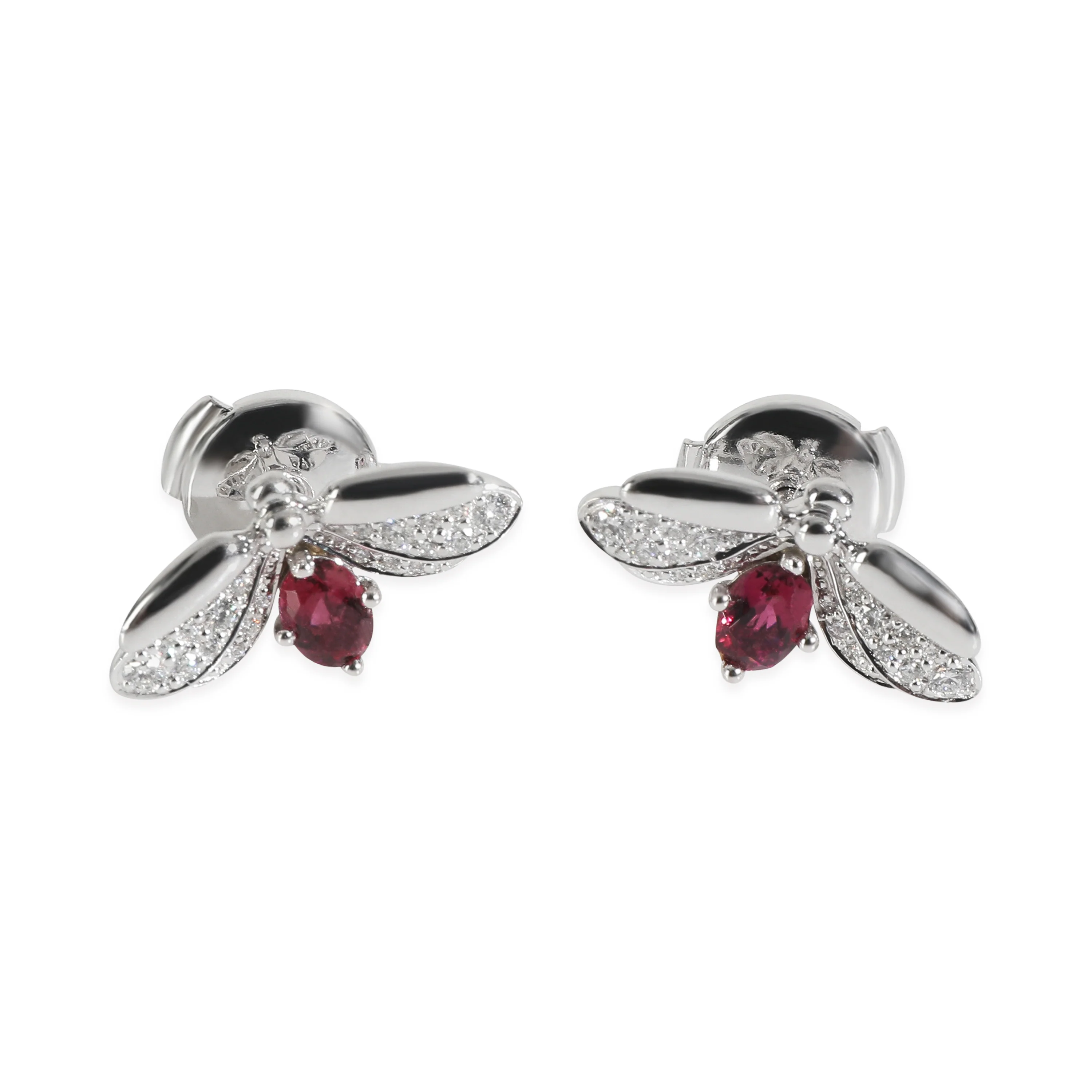 Platinum Diamond Paper Flowers Firefly Earrings