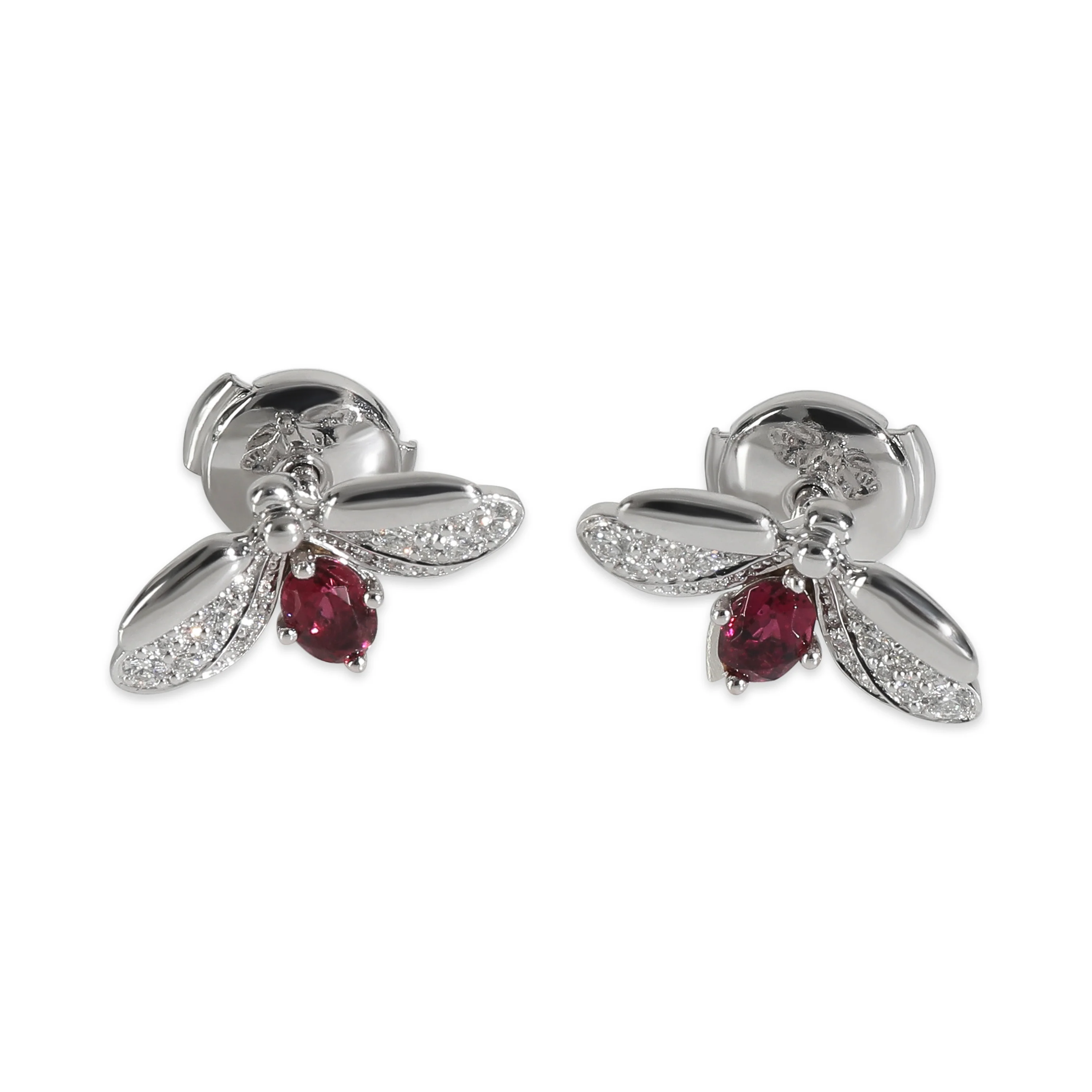 Platinum Diamond Paper Flowers Firefly Earrings - Image 2