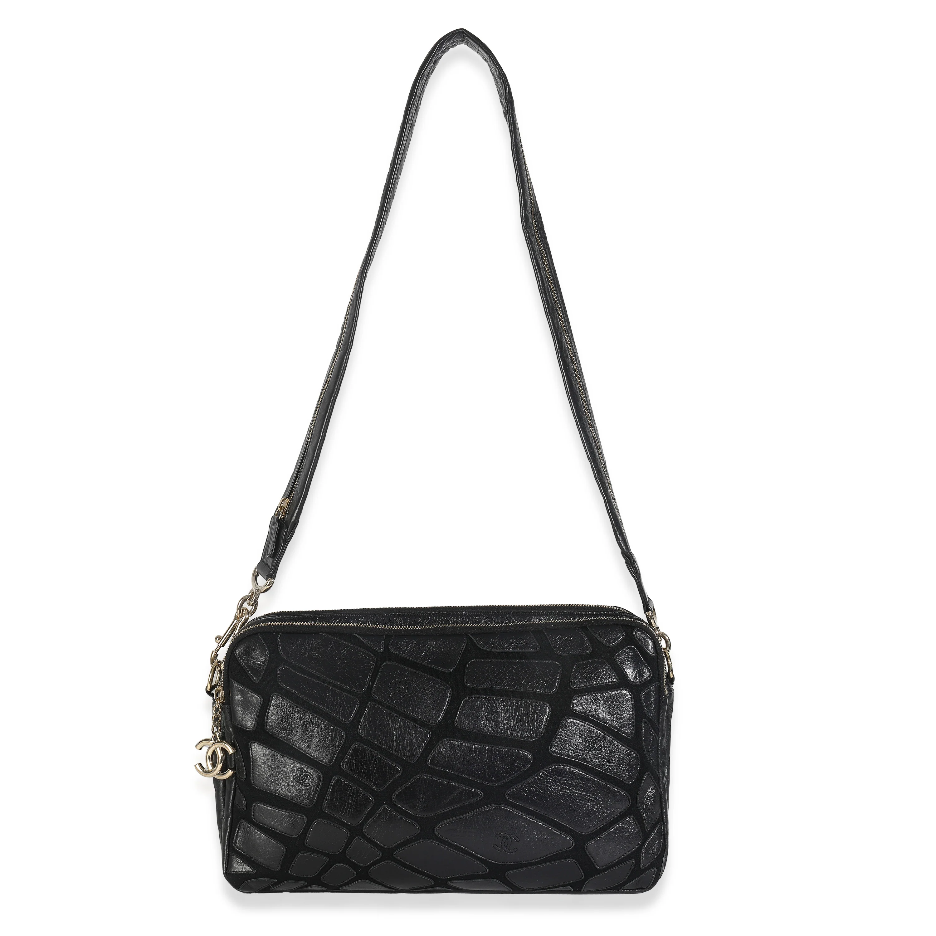 Vintage Black Lambskin Jersey Scales Camera Case - Image 8