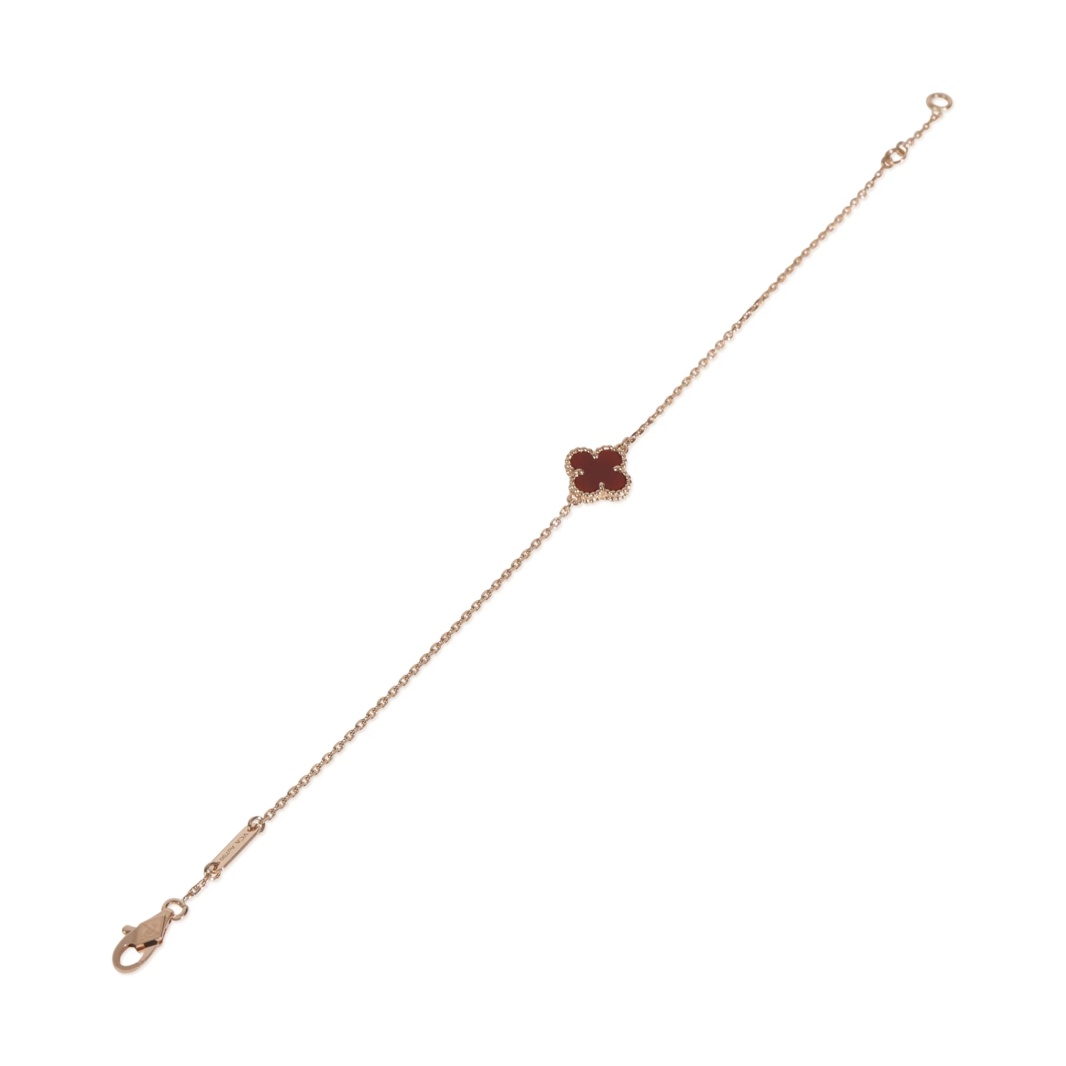 Rose Gold Carnelian Sweet Alhambra Bracelet - Image 5