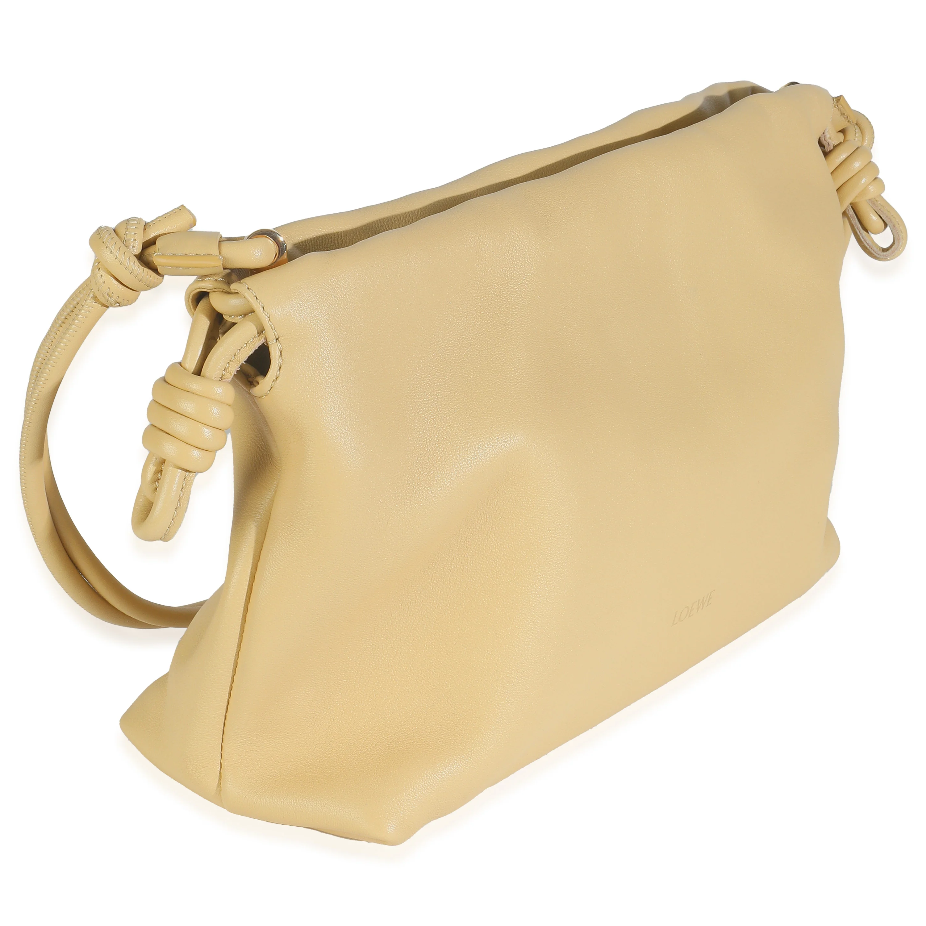 Beige Mellow Nappa Donut Chain Medium Flamenco Purse - Image 3
