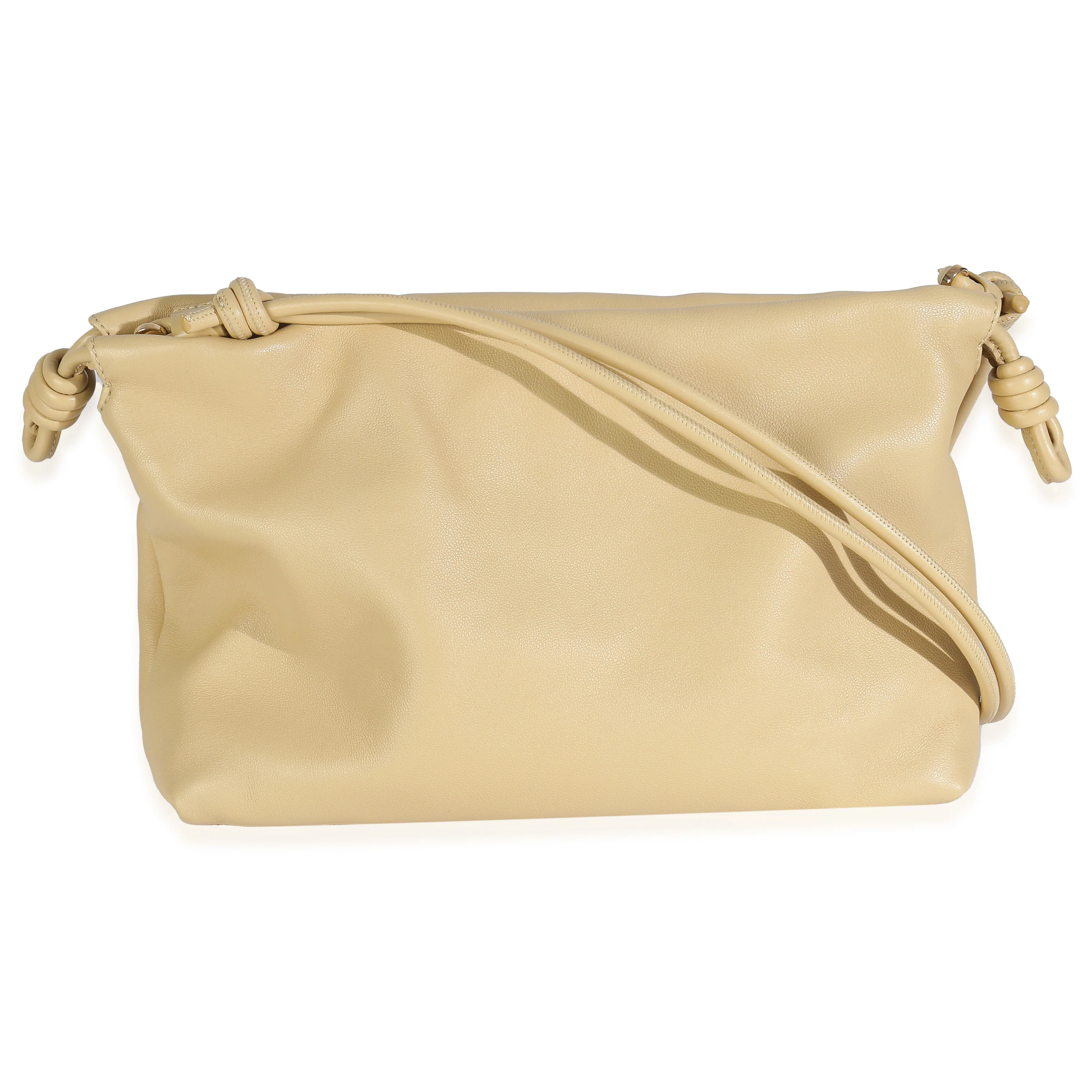 Beige Mellow Nappa Donut Chain Medium Flamenco Purse - Image 4