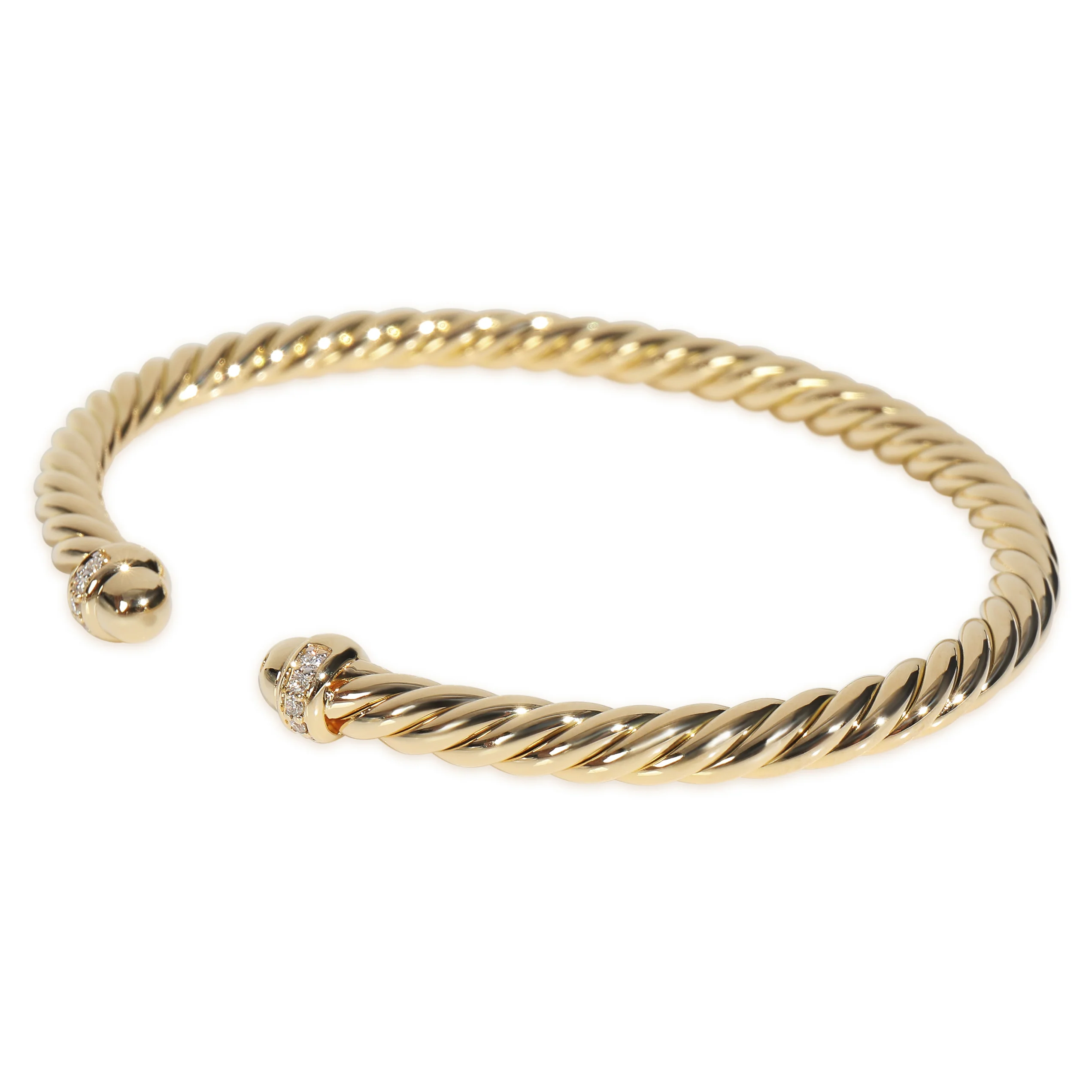 Yellow Gold Diamond Cablespira Flex Bracelet - Image 2