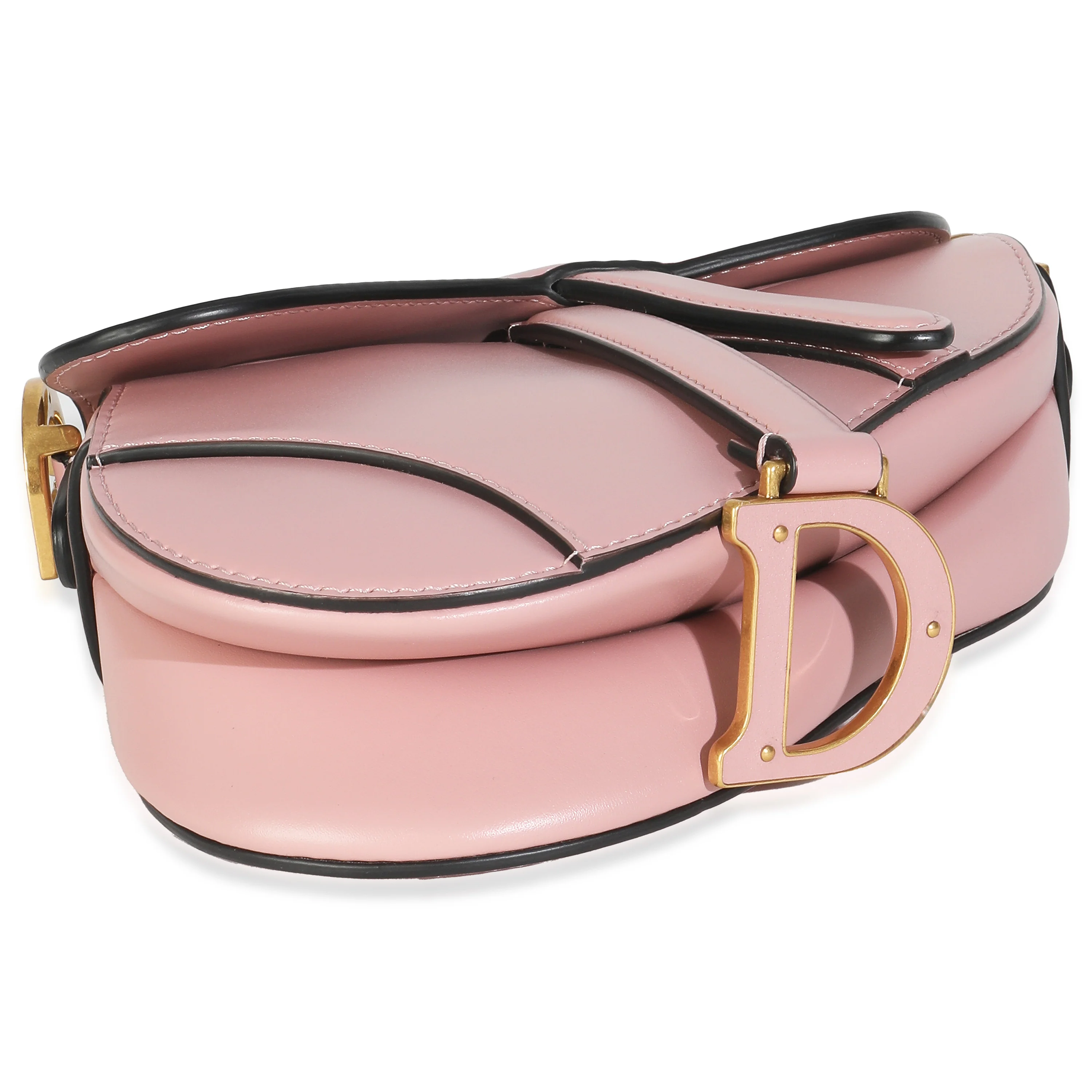 Antique Pink Smooth Calfskin Mini Saddle - Image 7