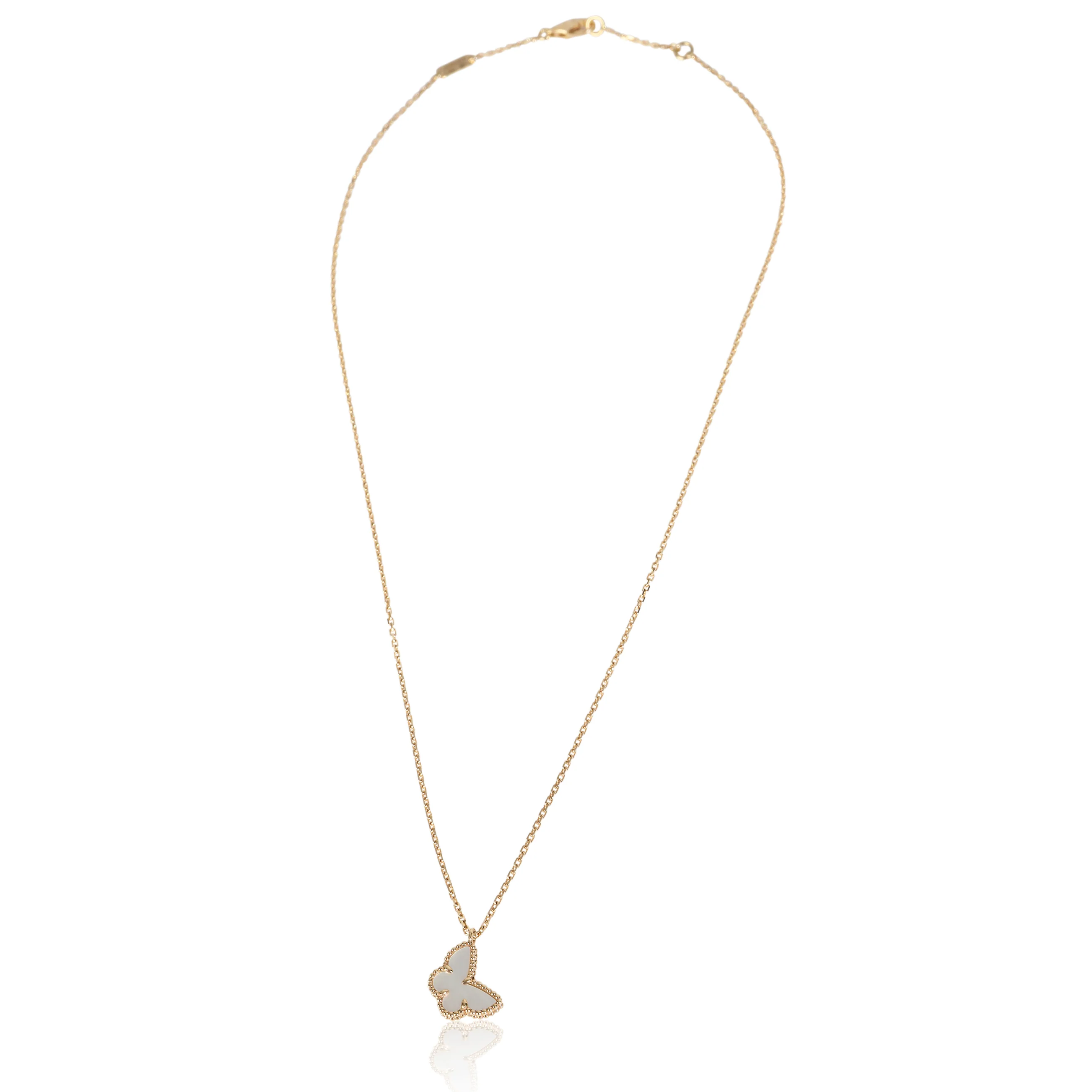 Yellow Gold Mother Of Pearl Sweet Butterflies Pendant - Image 3