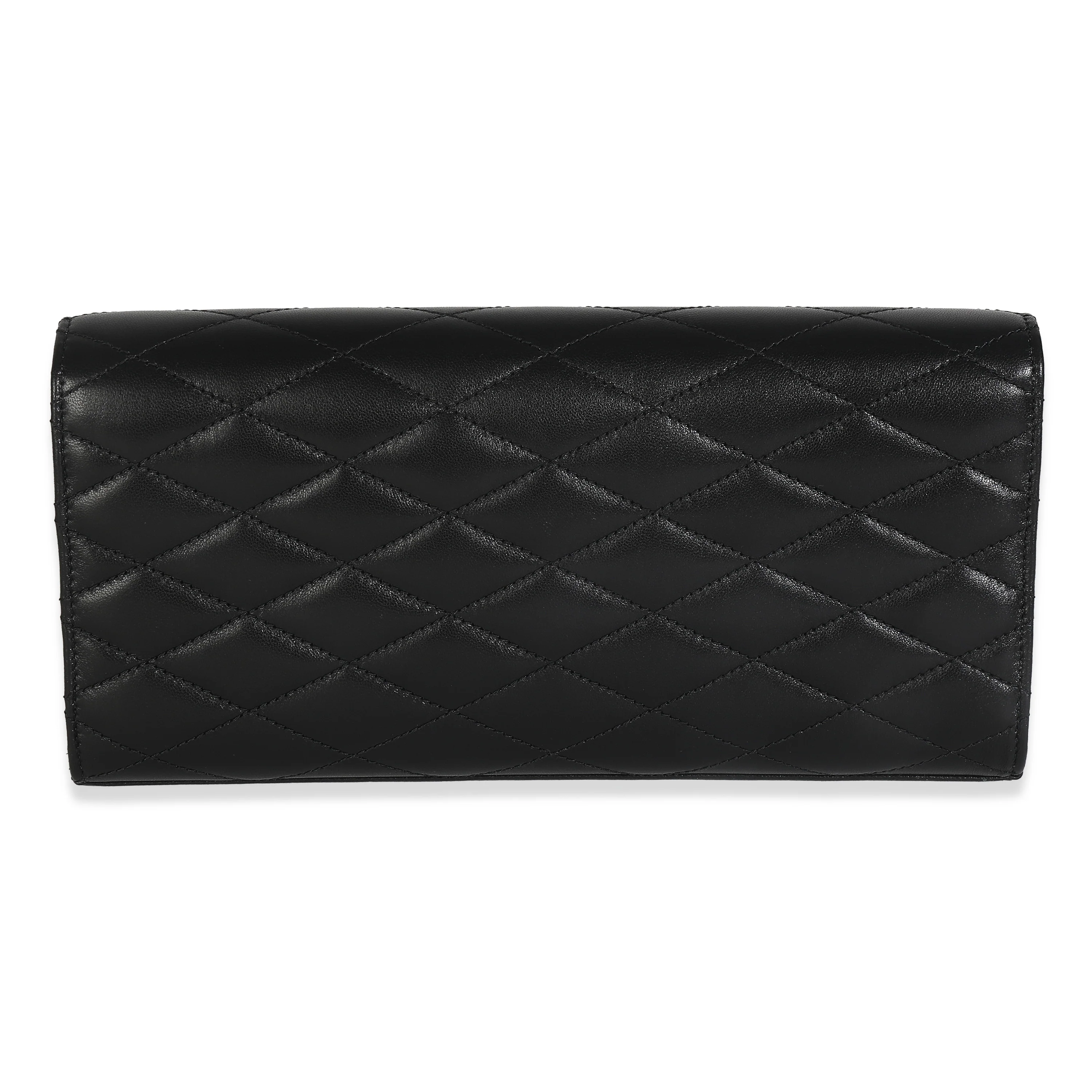 Black Lambskin Quilted Kate Clutch - Image 4