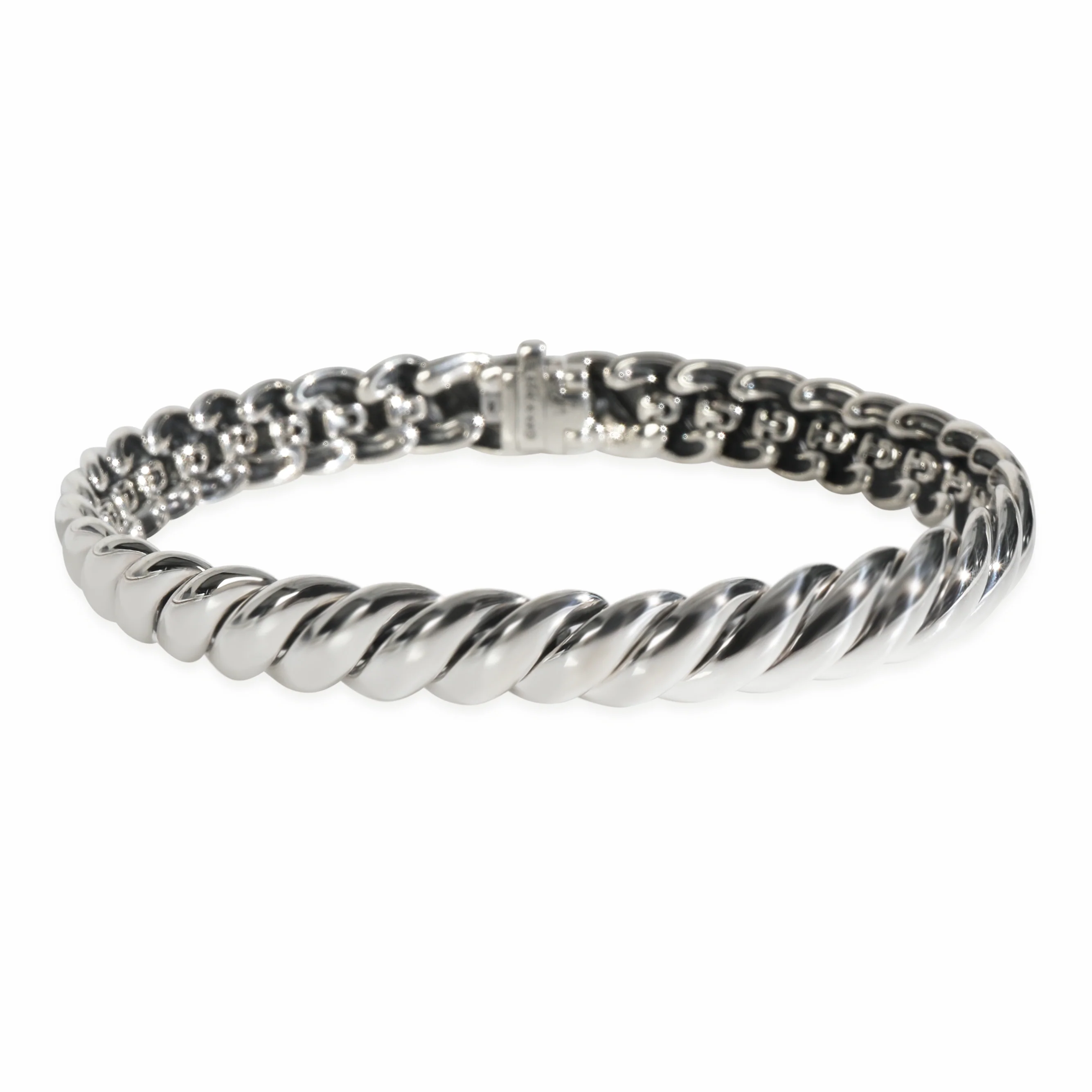 Sterling Silver  Sculpted Cable Bracelet