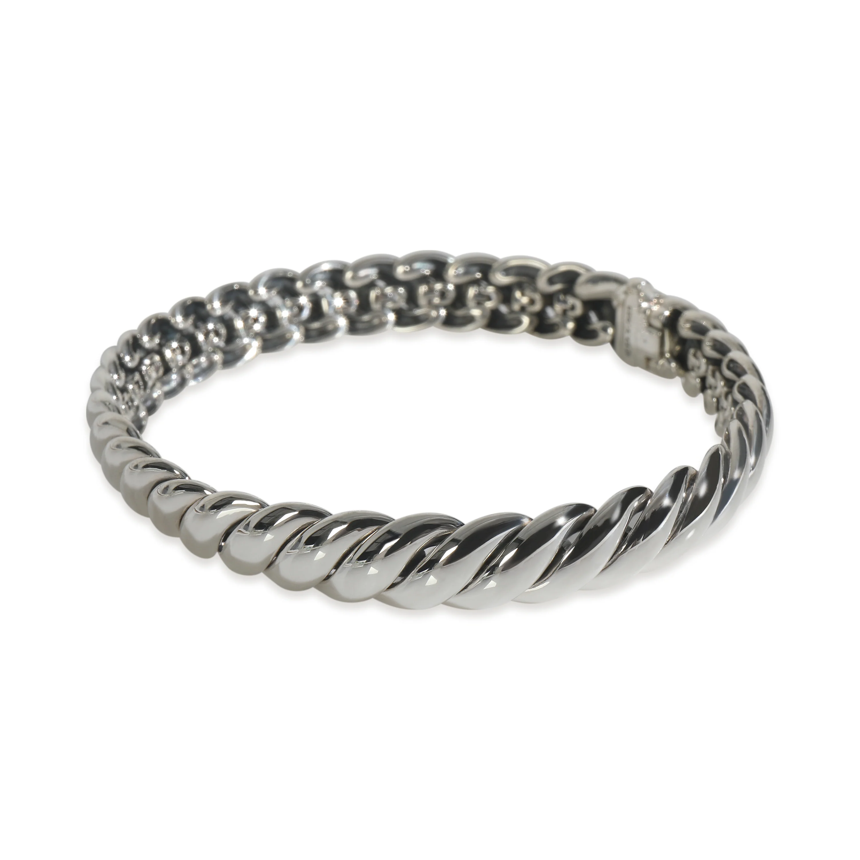 Sterling Silver  Sculpted Cable Bracelet - Image 2