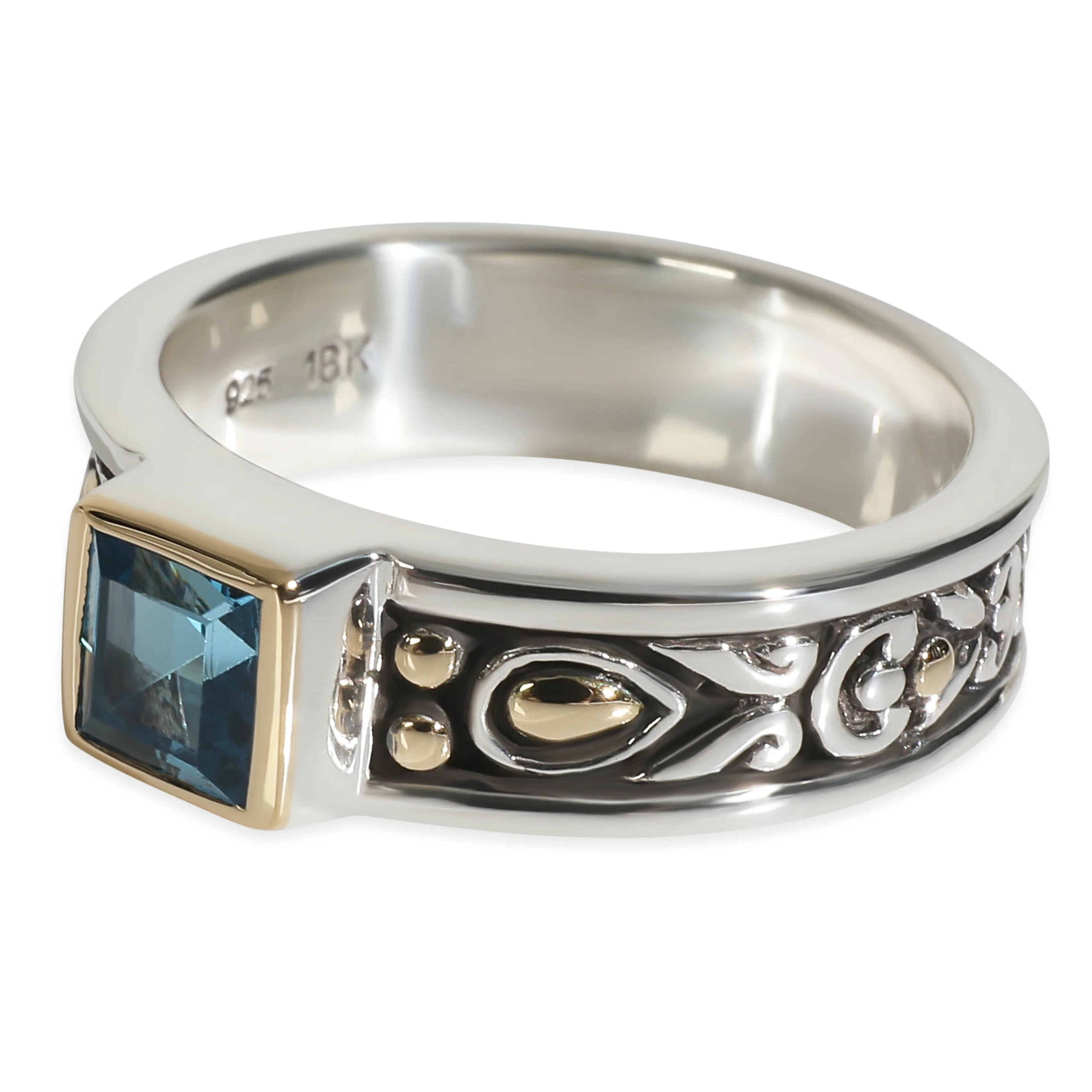 Yellow Gold & Sterling Silver Blue Topaz Ring - Image 2