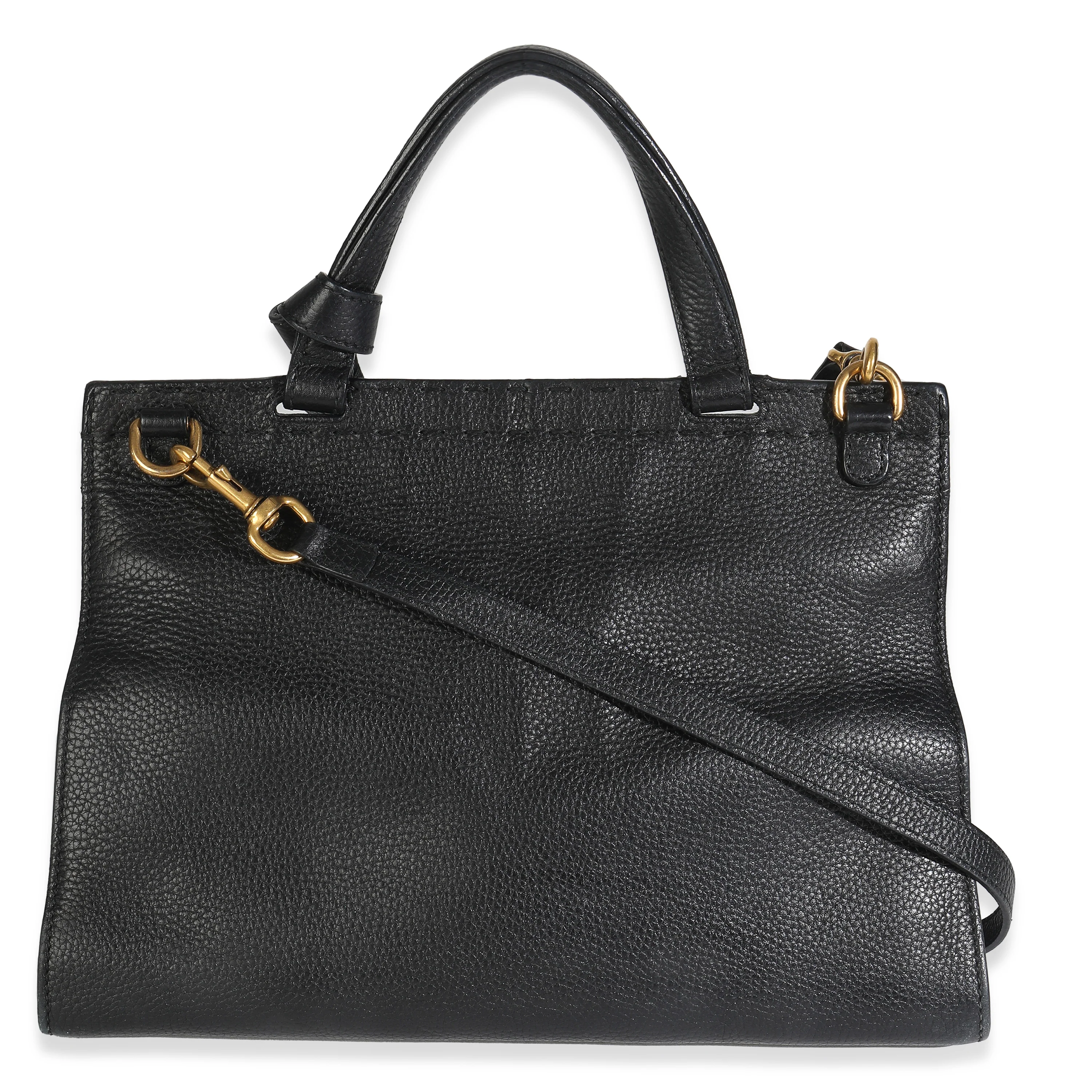 Calfskin Small GG Marmont Top Handle Bag Black - Image 4