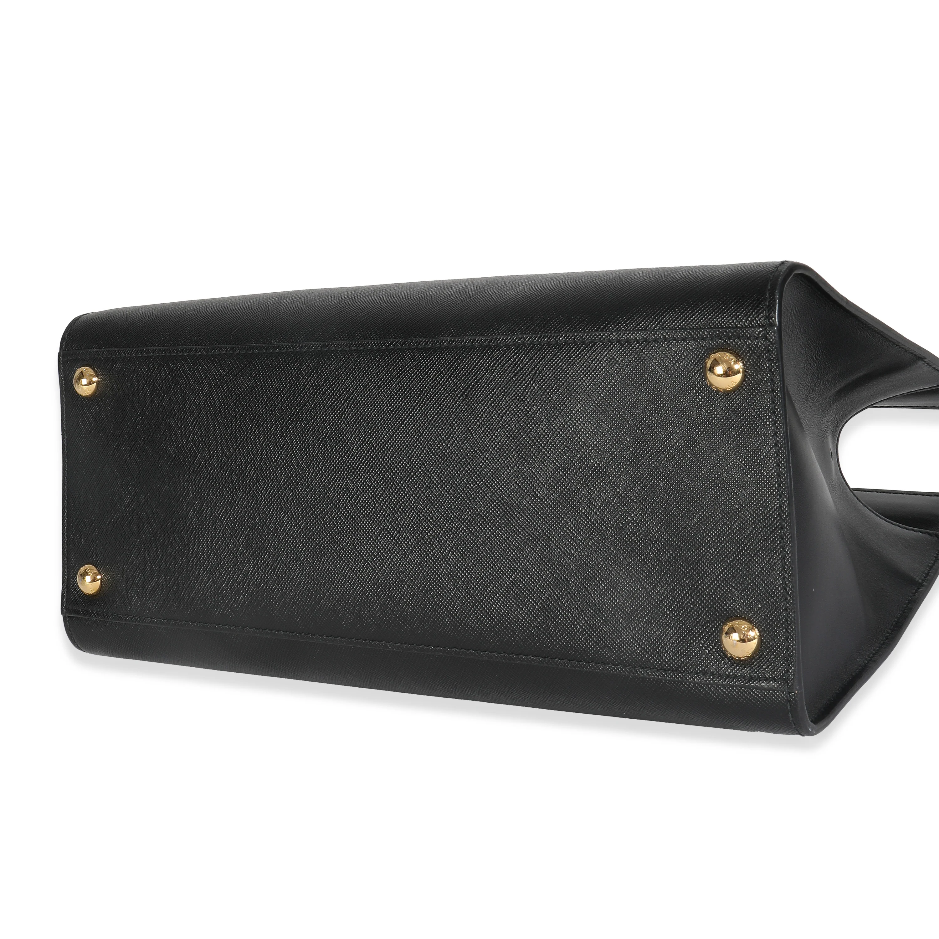 Black Saffiano Soft Calfskin Medium Tote - Image 7