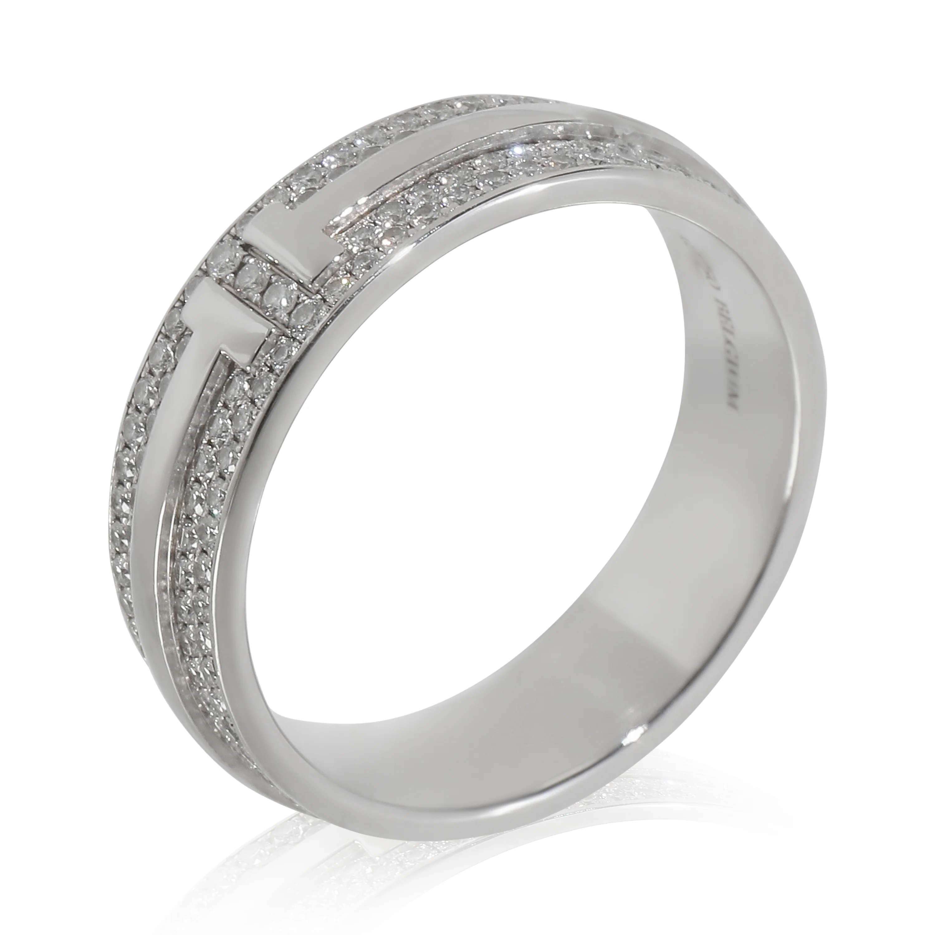 White Gold Diamond Tiffany T Wide Ring - Image 6