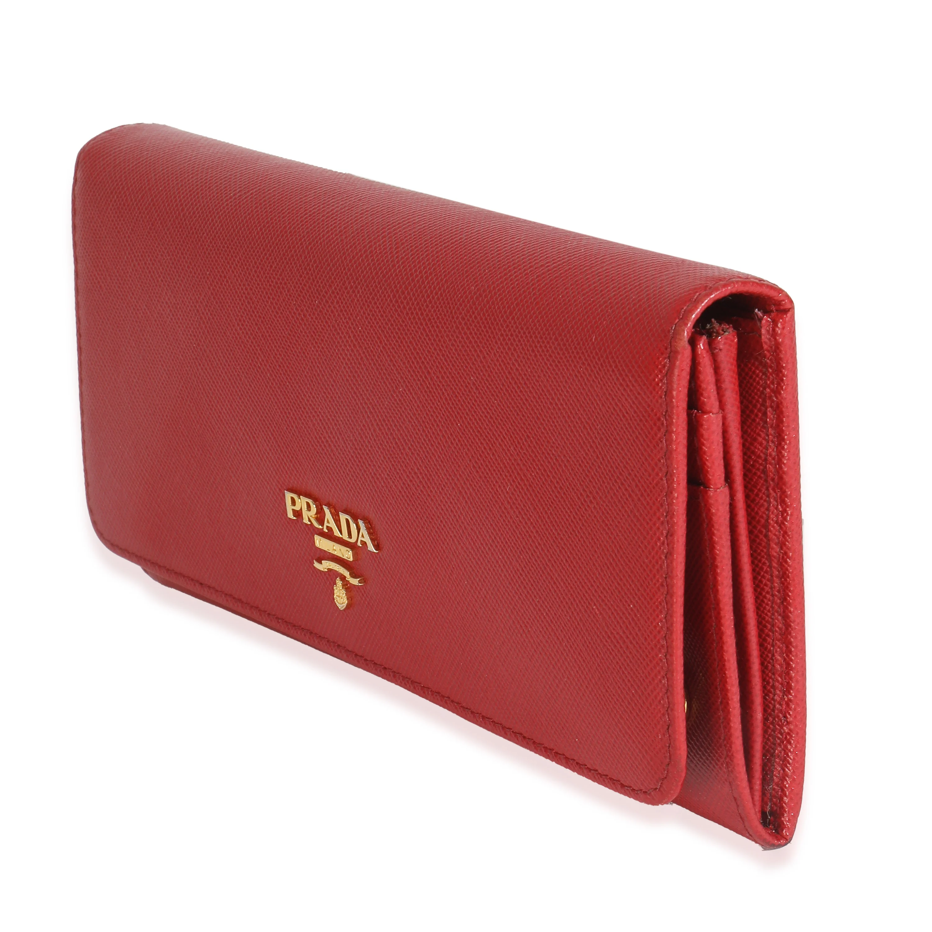 Red Saffiano Long Flap Wallet - Image 2