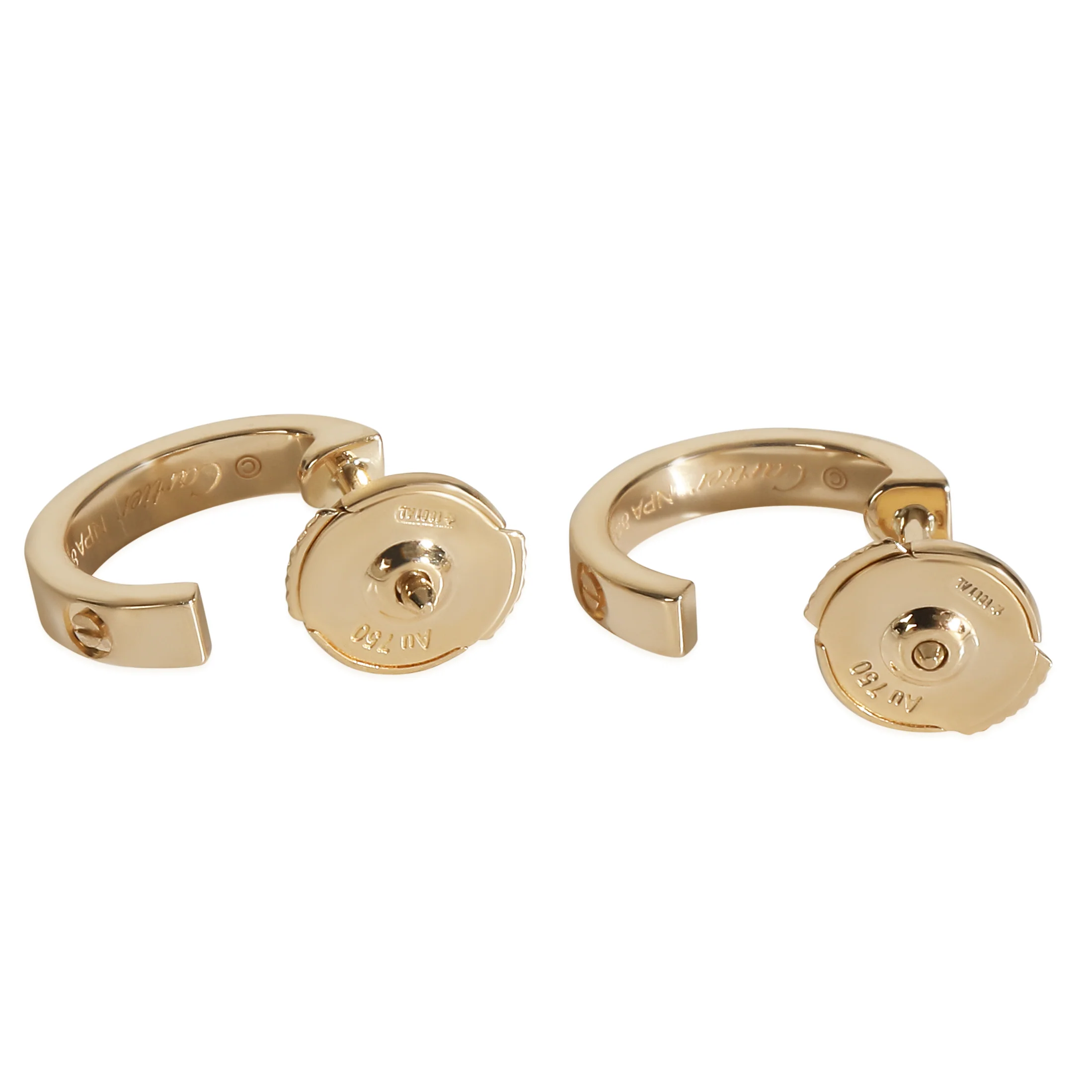 Yellow Gold  Small Model Love Hoop Earrings - Image 3