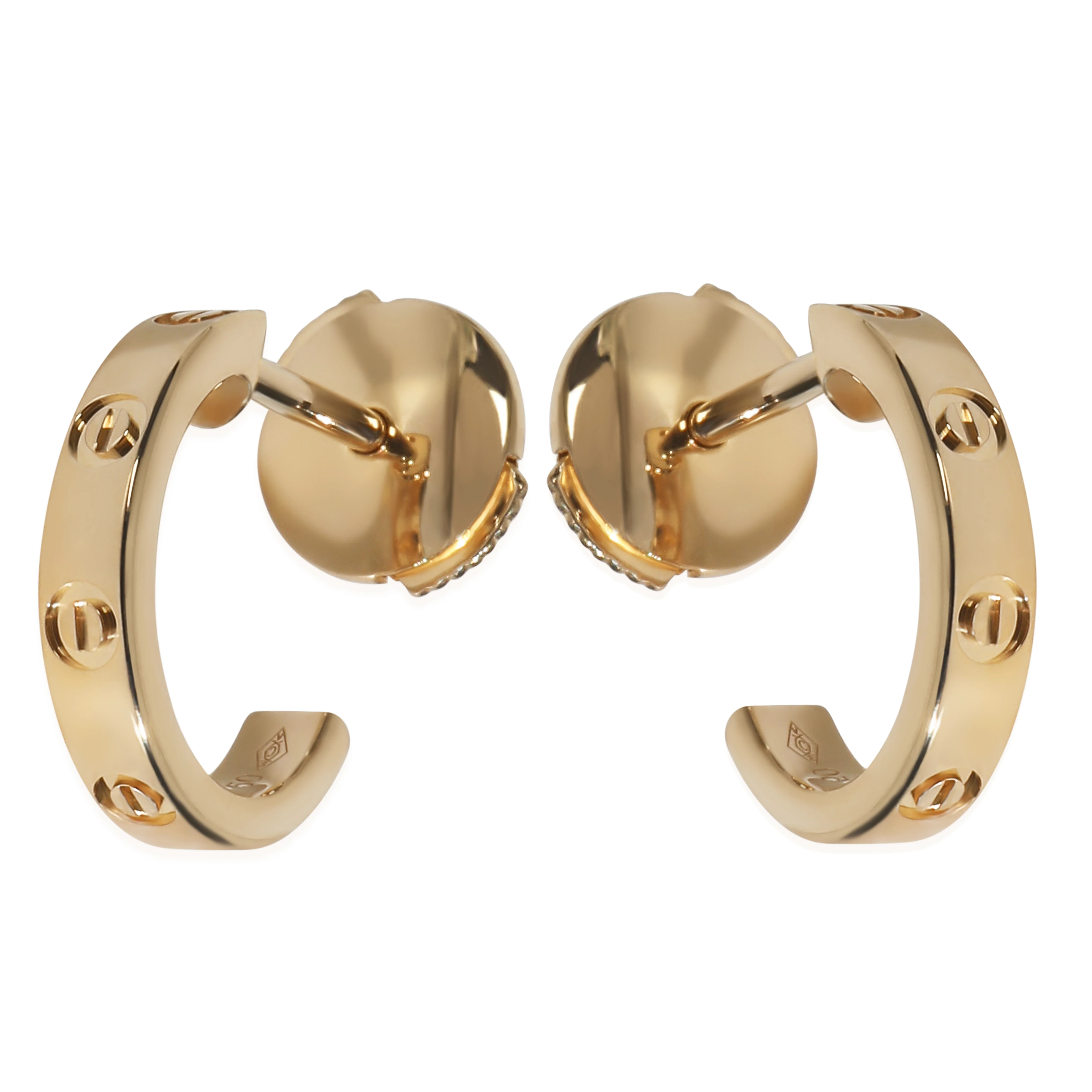 Yellow Gold  Small Model Love Hoop Earrings - Image 4