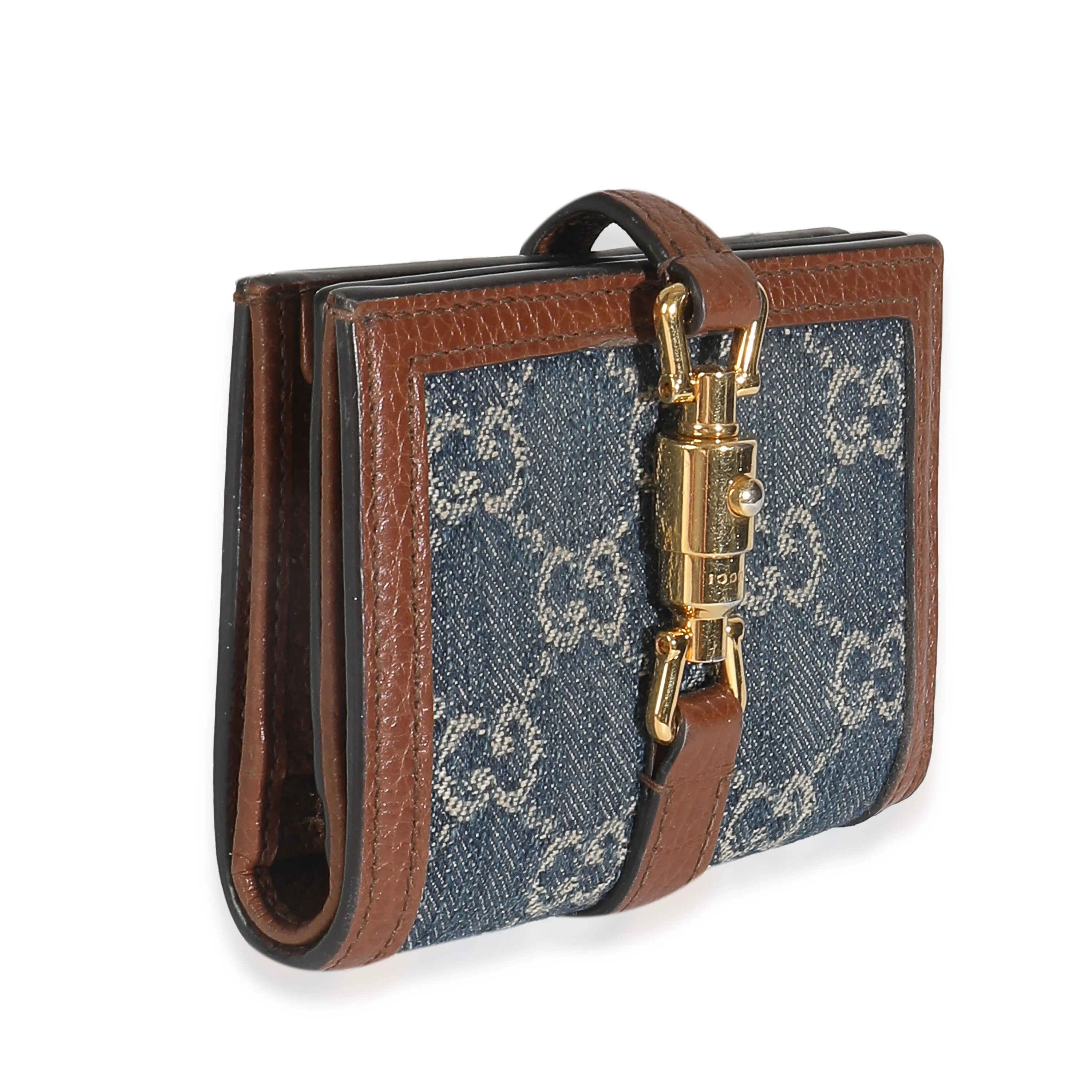 Blue New Denim GG Monogram Jackie 1961 Card Case - Image 3