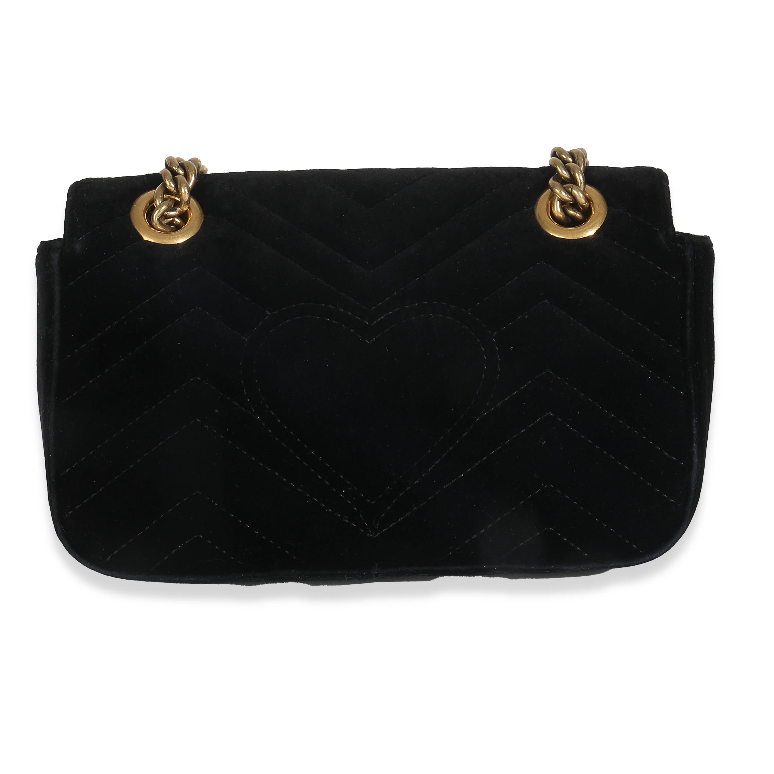 Black Velvet Matelasse Mini GG Marmont Shoulder Bag - Image 4