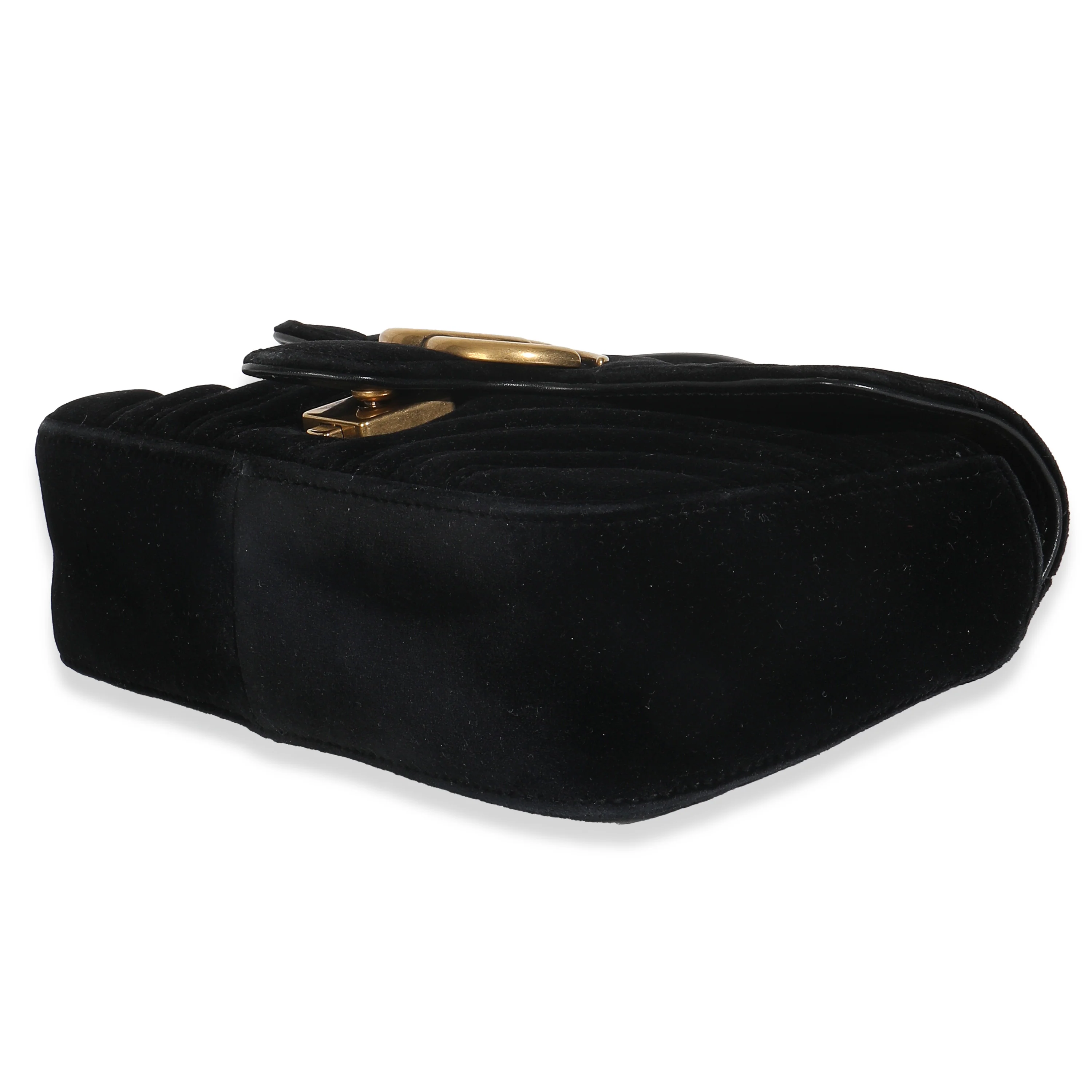 Black Velvet Matelasse Mini GG Marmont Shoulder Bag - Image 7