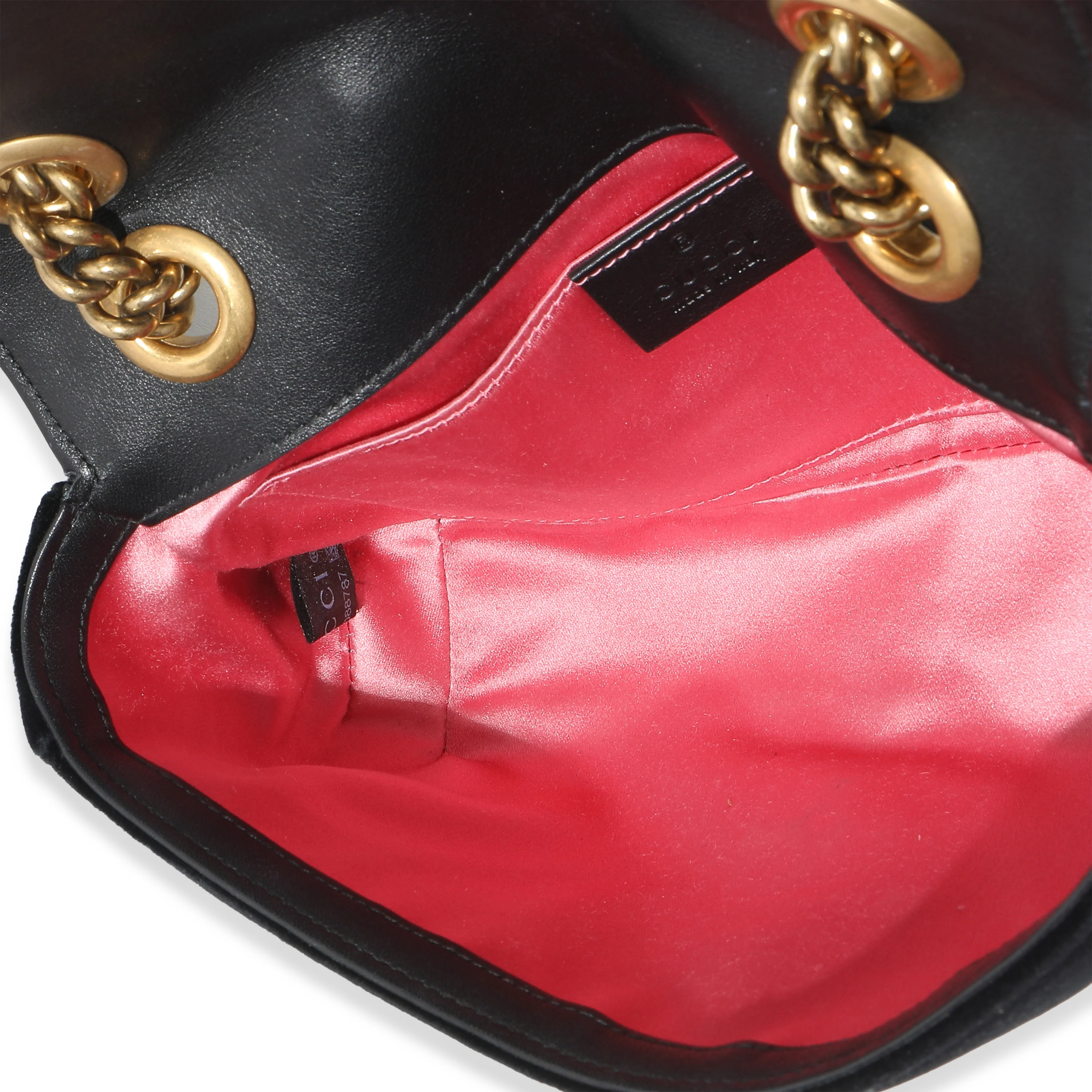 Black Velvet Matelasse Mini GG Marmont Shoulder Bag - Image 9