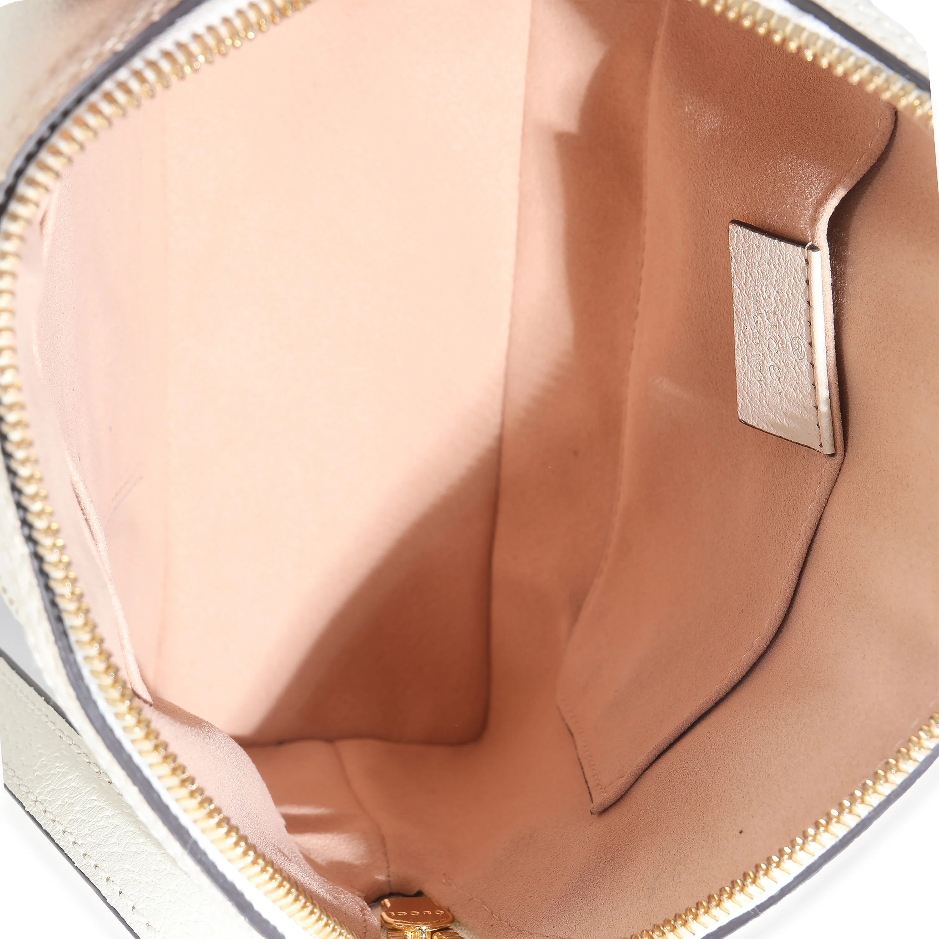 Mystic White Textured Dollar Calfskin Web Small Ophidia Dome Bag - Image 7
