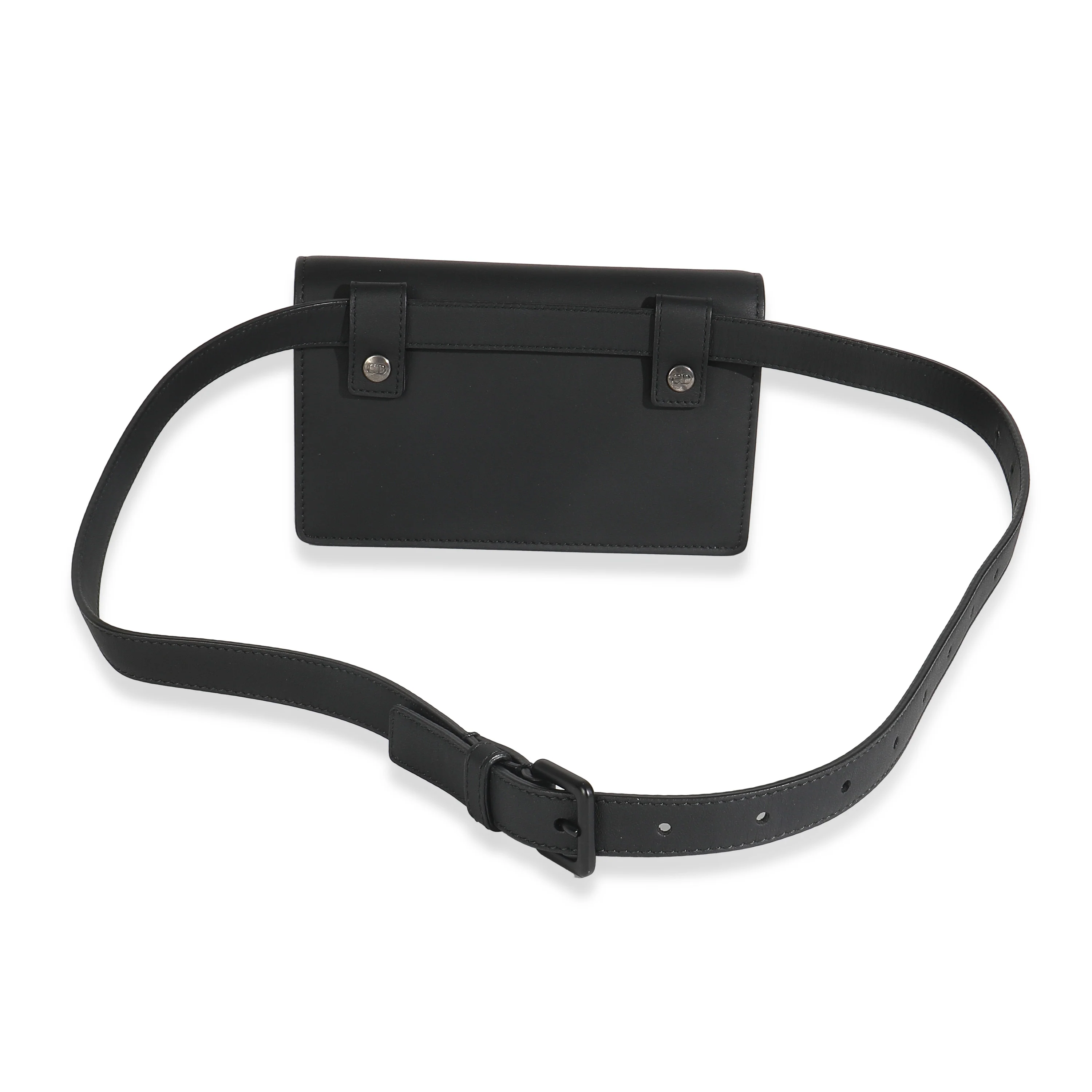 Black Ultra Matte Calfskin Saddle Belt Bag - Image 4