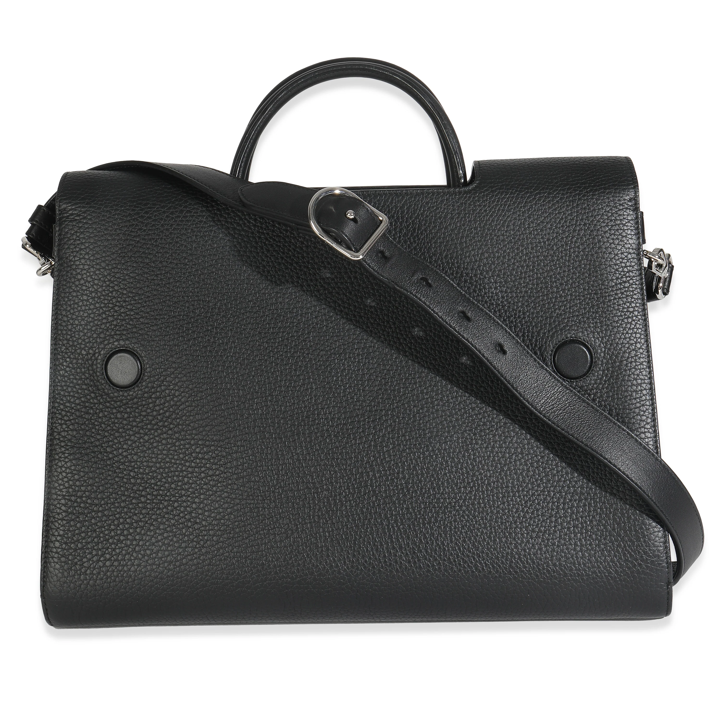 Black Grained Calfskin Large Diorever Flap Bag - Image 4