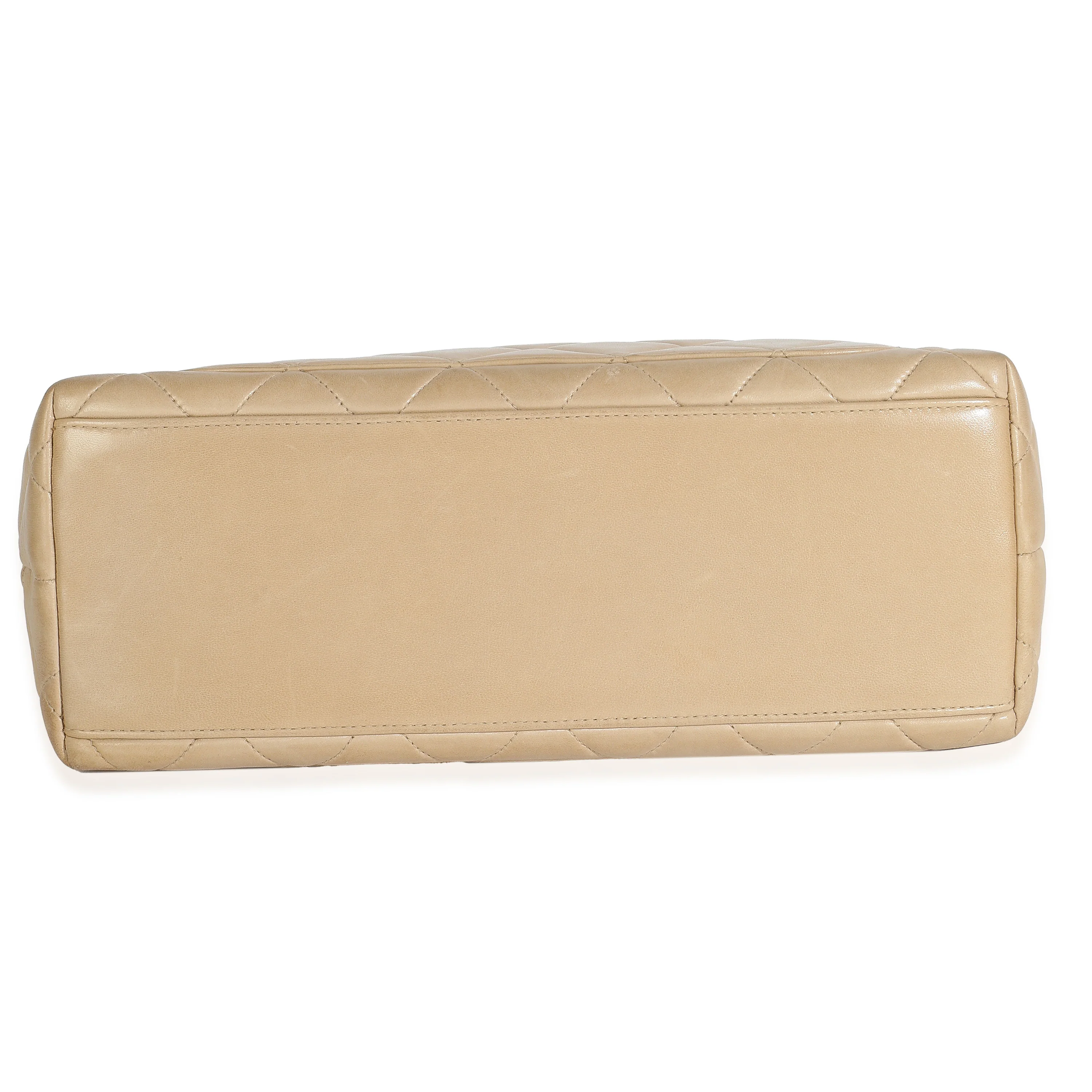 Vintage Beige Quilted Lambskin Camera Bag - Image 5