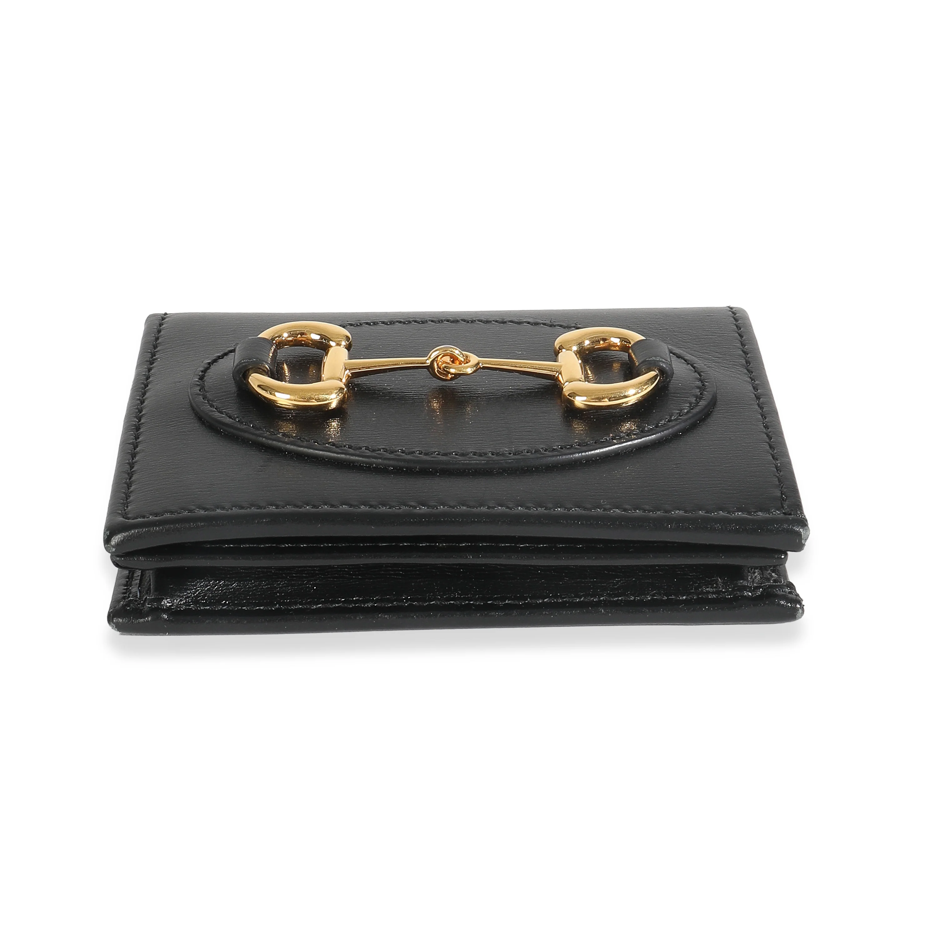 Black Calfskin Horsebit 1955 Card Case Wallet - Image 5