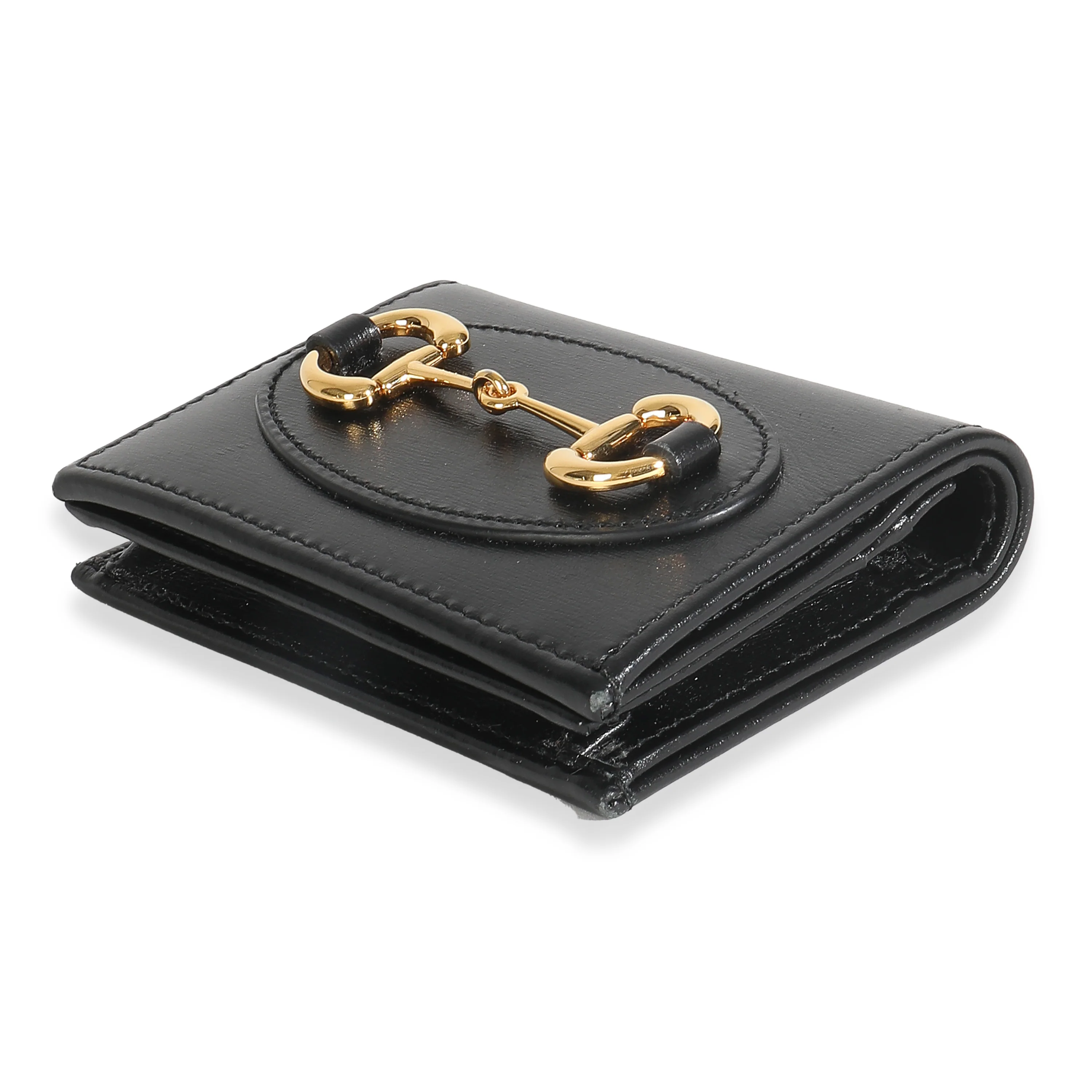 Black Calfskin Horsebit 1955 Card Case Wallet - Image 7