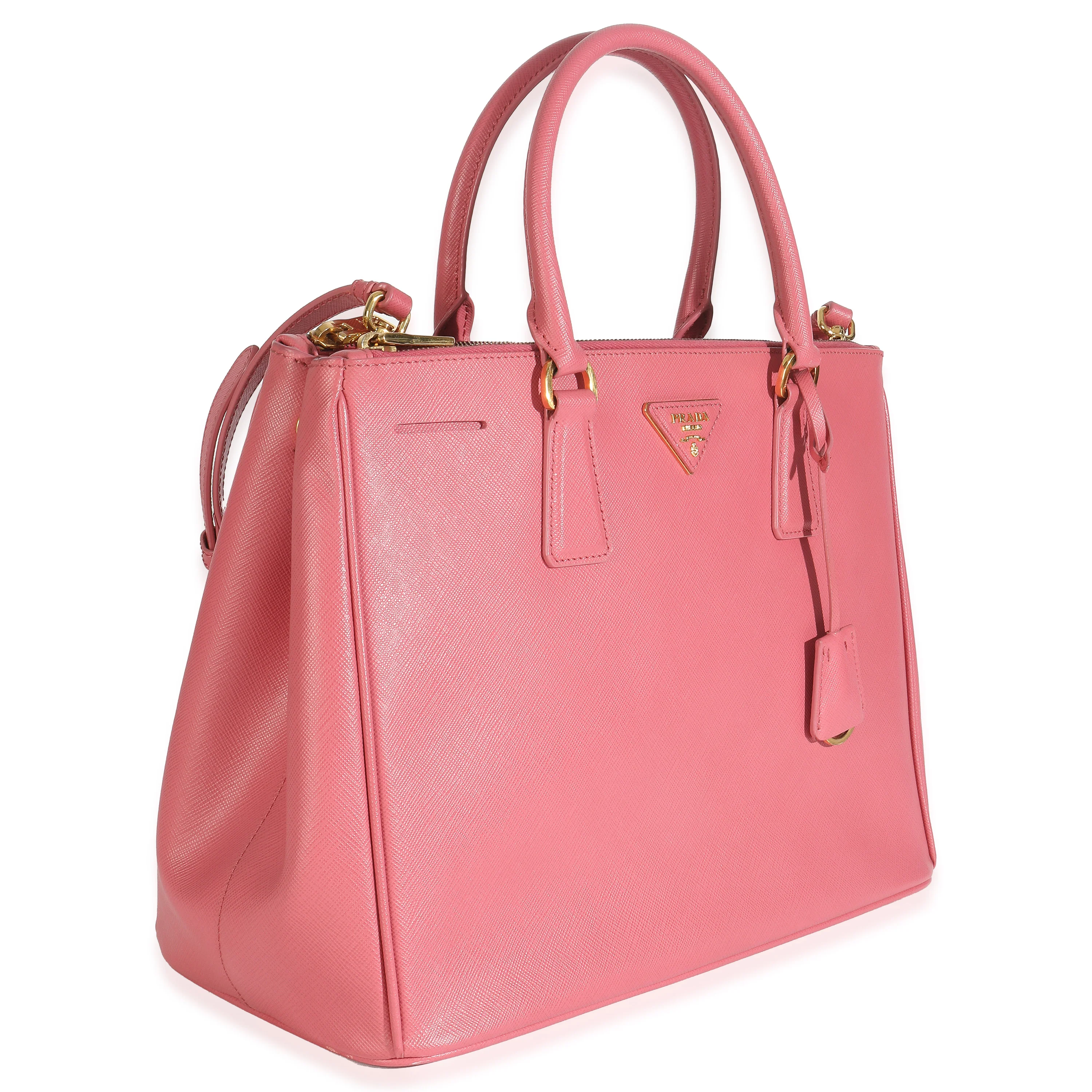 Pink Saffiano Galleria Lux Large Double Zip Tote - Image 3