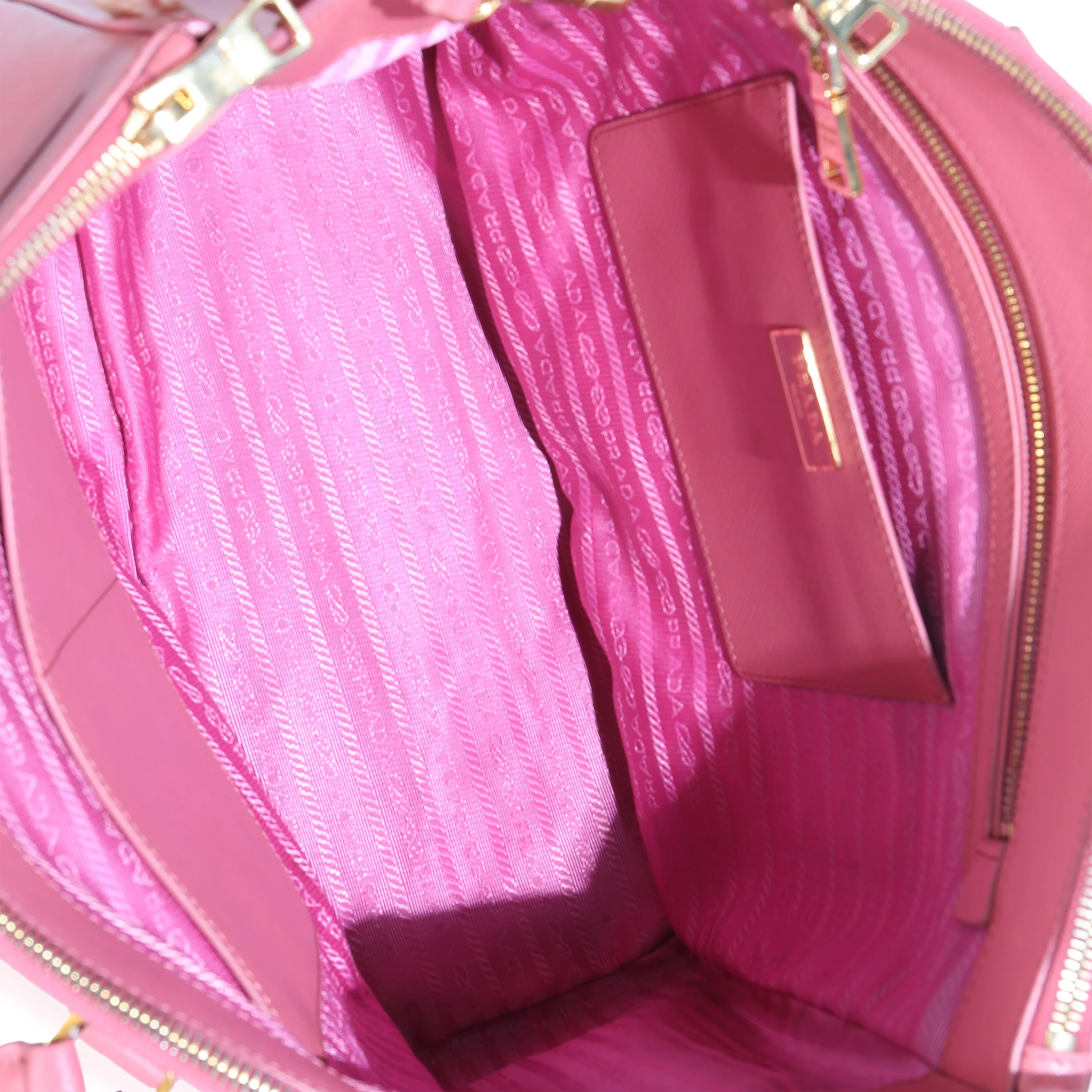 Pink Saffiano Galleria Lux Large Double Zip Tote - Image 9