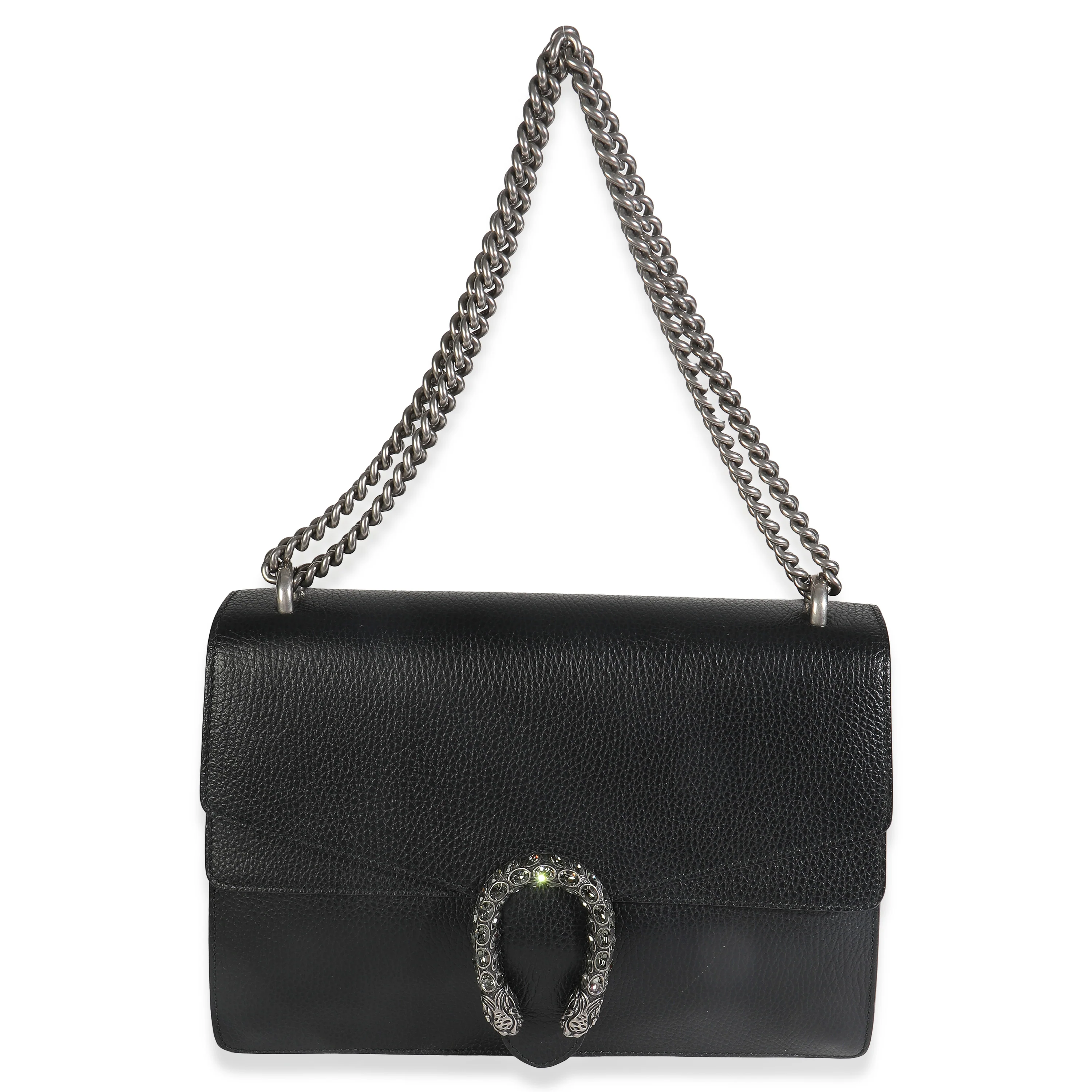Black Pebbled Calfskin Medium Dionysus Shoulder Bag - Image 5