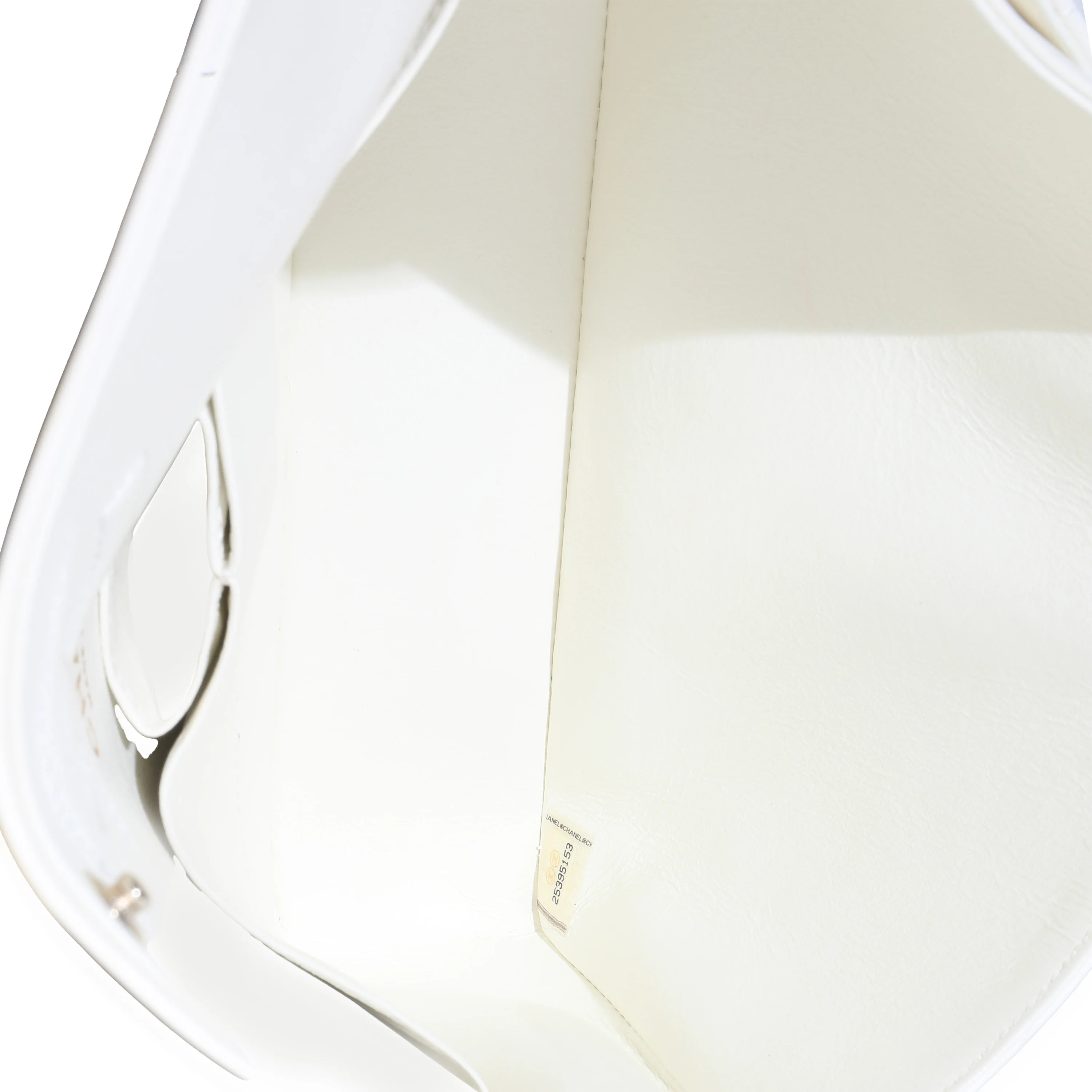 18C White Chevron Lambskin Medium Classic Double Flap Bag - Image 8